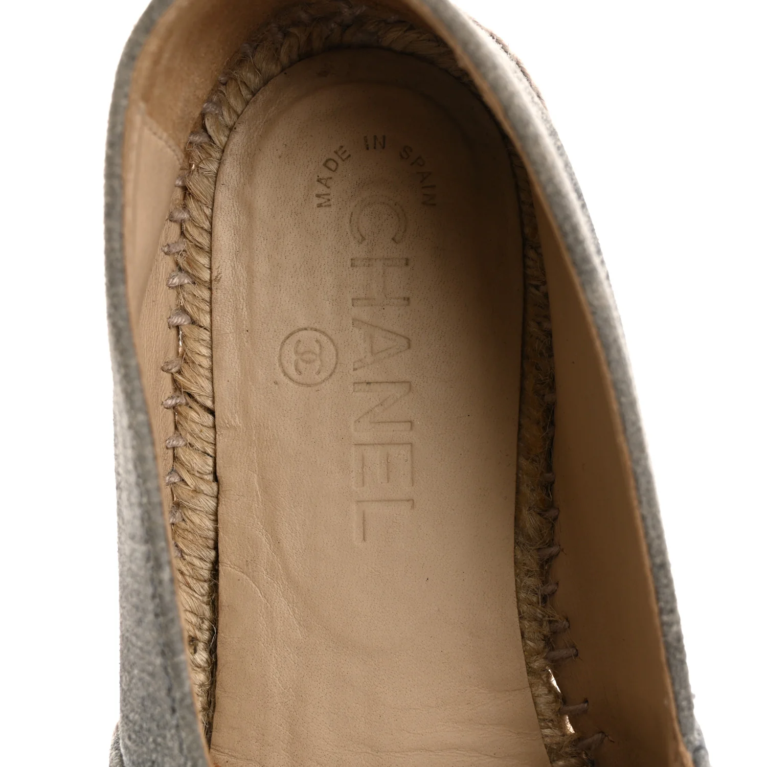 Striated Suede Espadrilles 37 Dark Grey - Top Club