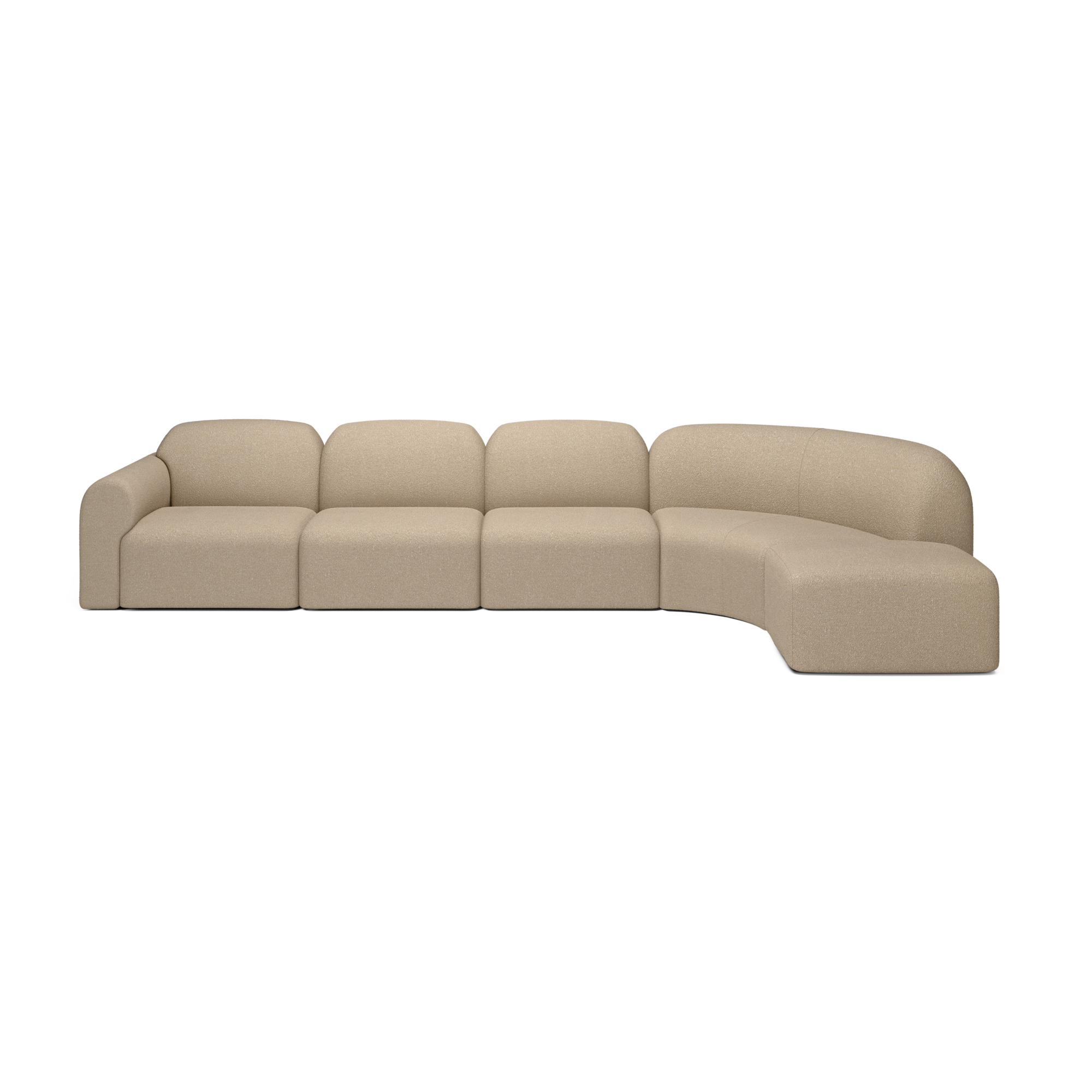 Modulaire bank Bulky hoek rechts footstool almond