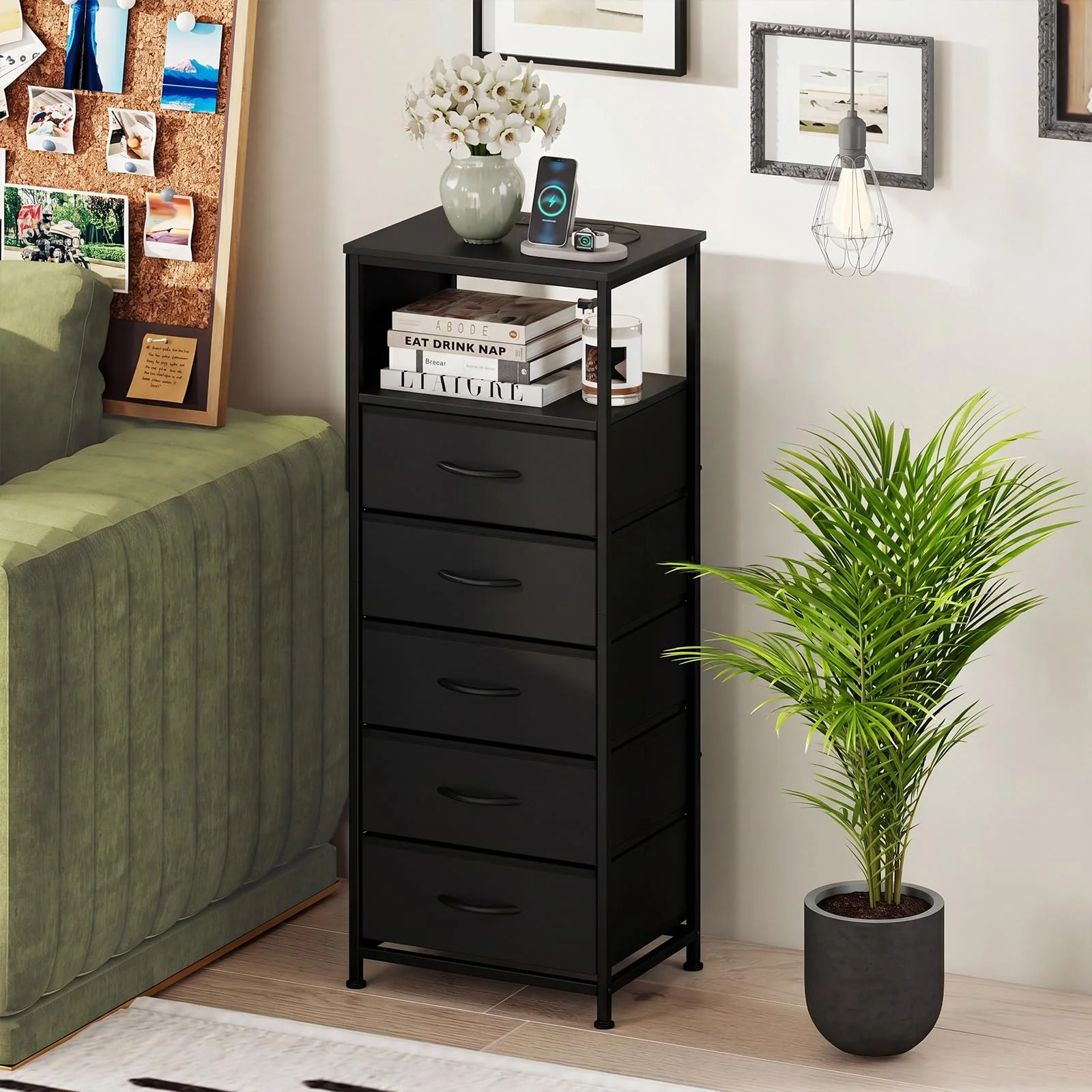 BEFOUNDLOVELY 1/2 Nightstand with Integrated Charging Station 39