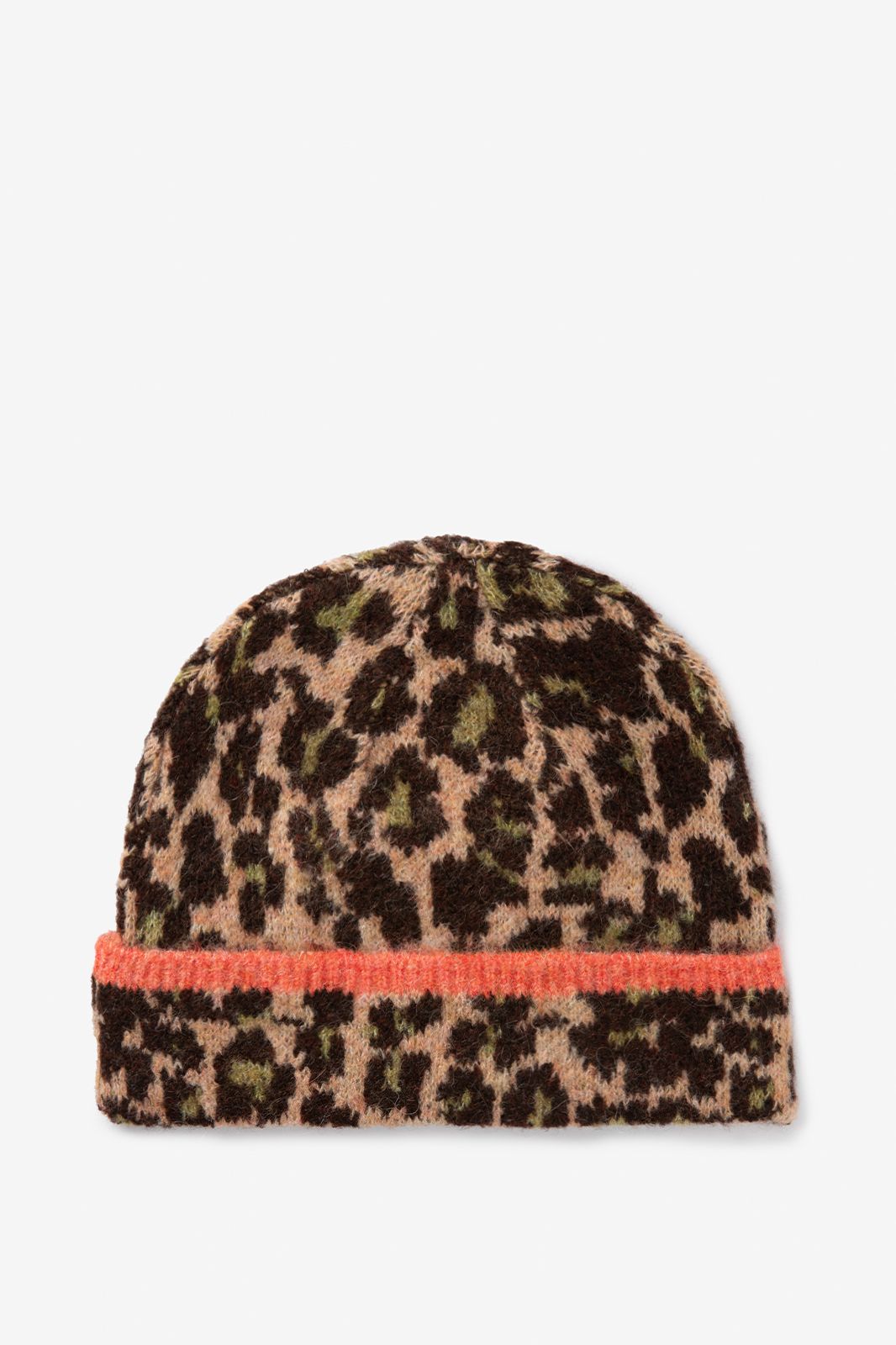 Bruine muts met leopard print