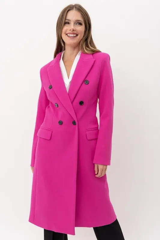 Love You Like A Love Song Long Double Breasted Coat - ALJEGJ