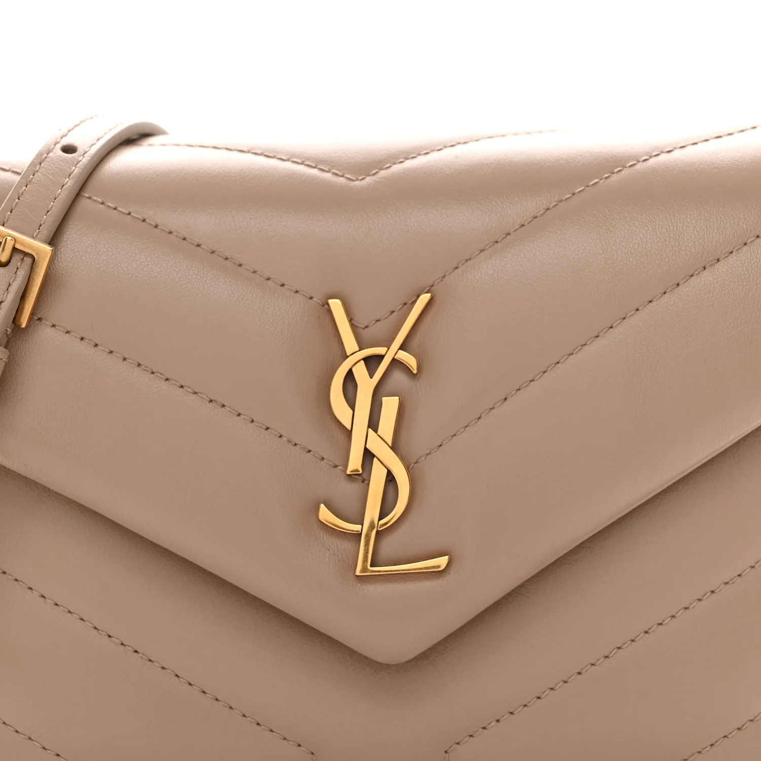 Calfskin Y Quilted Monogram Toy Loulou Crossbody Bag Dark Beige - Top Club