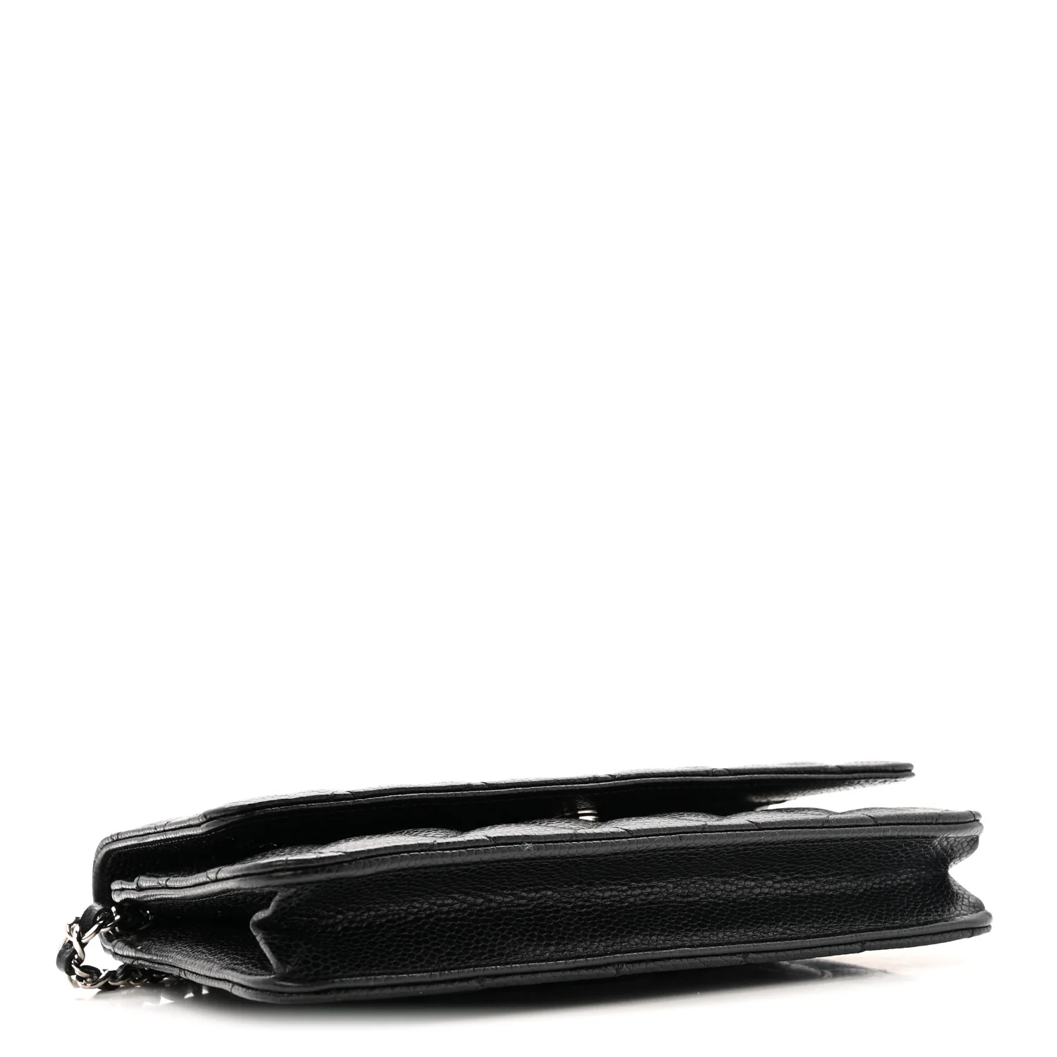 Caviar Quilted Wallet on Chain WOC Black - Top Club