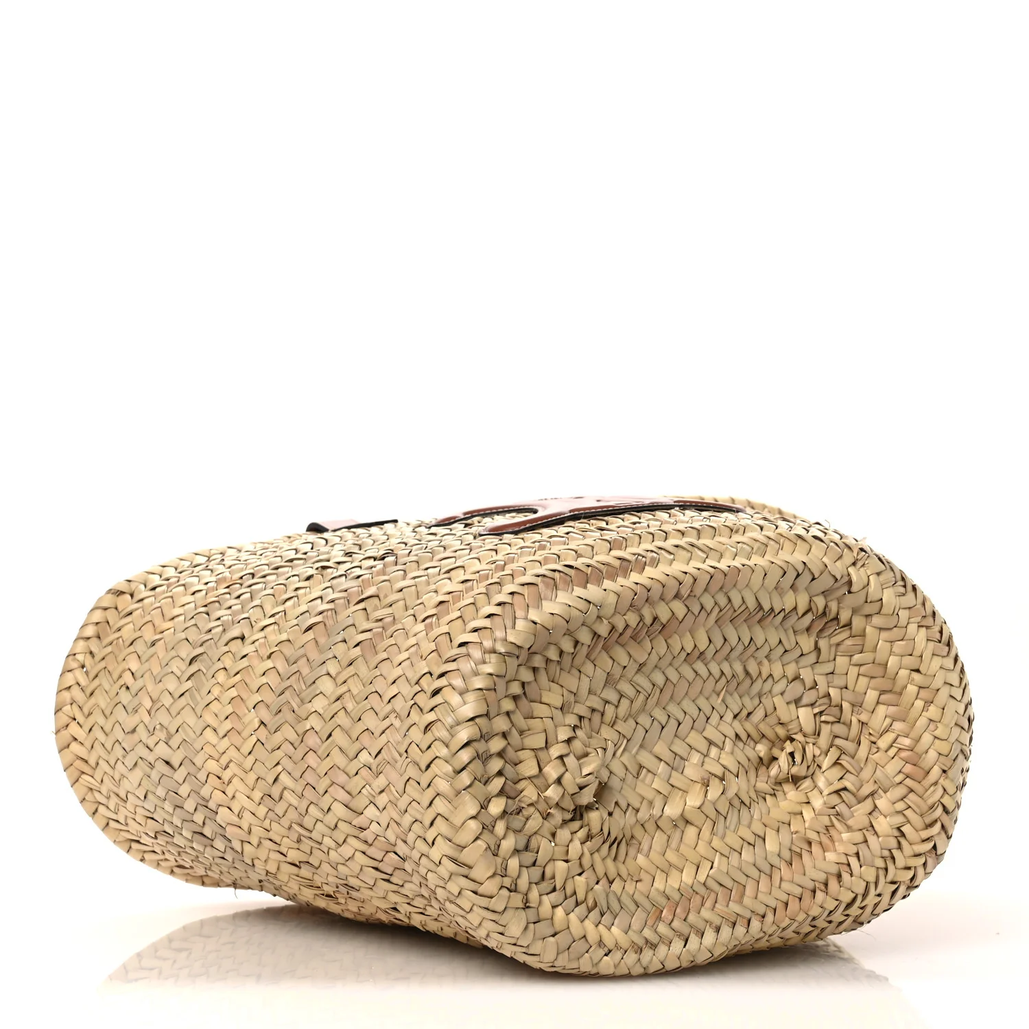 Raffia Calfskin Triomphe Medium Panier Tan - Top Club
