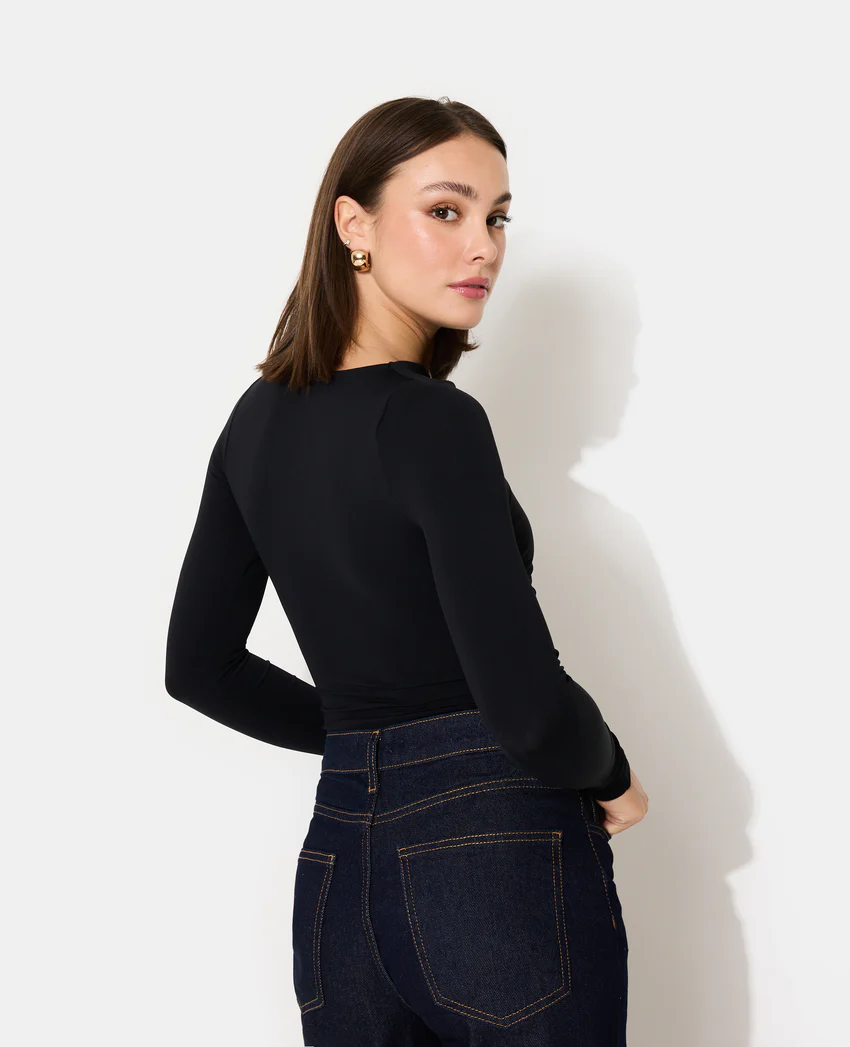 Pimkie Body en maille stretch avec col asymétrique et bijou