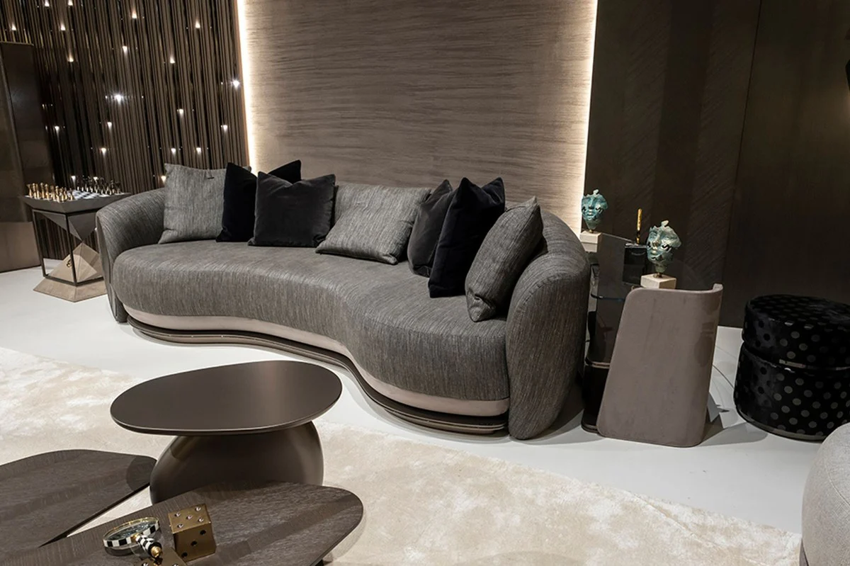 Luxury sofa black / gray / dark brown / bronze 300 x 130 x H. 76 cm - Living room sofa - Hotel sofa - Living room furniture - Hotel furniture - Luxury furniture - Luxury collection