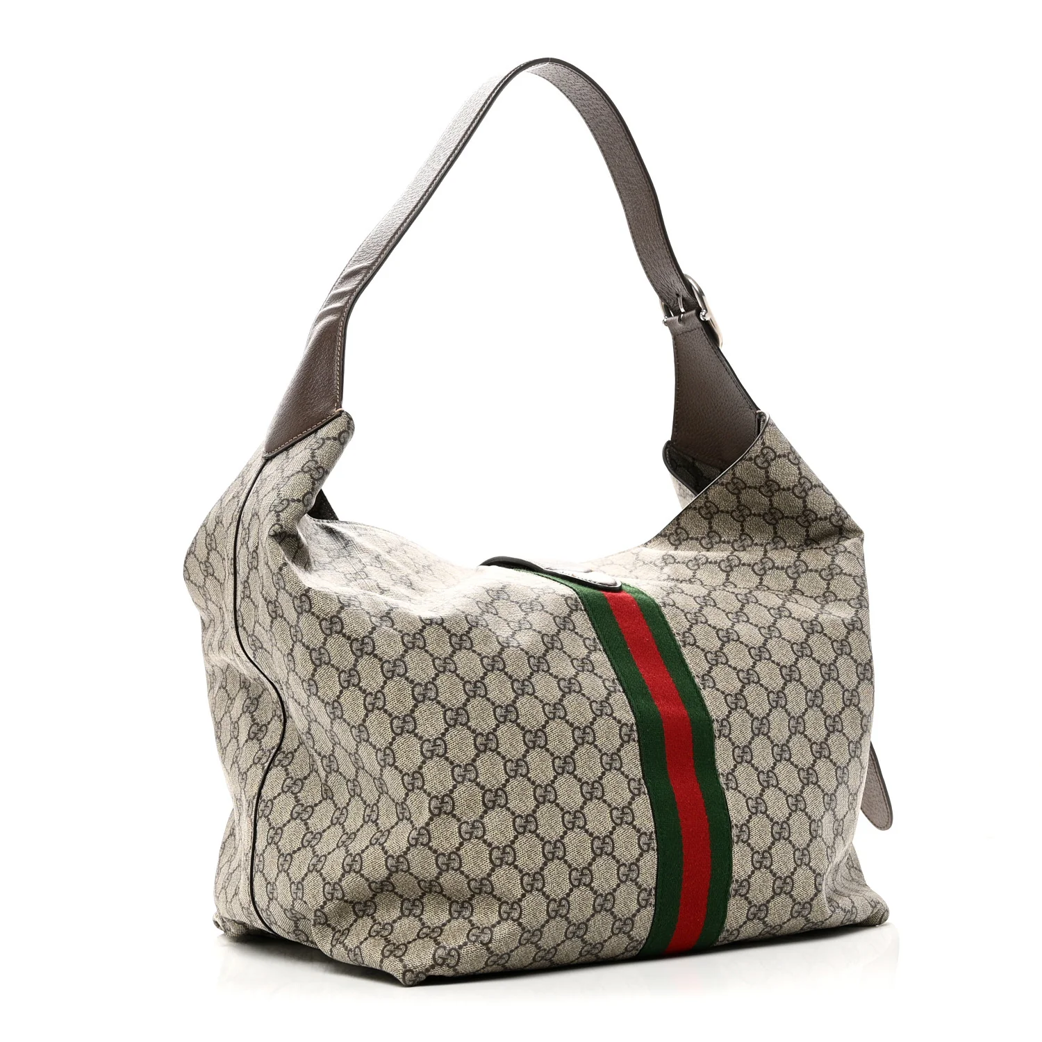 Tender GG Supreme Monogram Textured Dollar Calfskin Web Medium Jackie 1961 Crossbody Bag Beige Ebony New Acero - Top Club