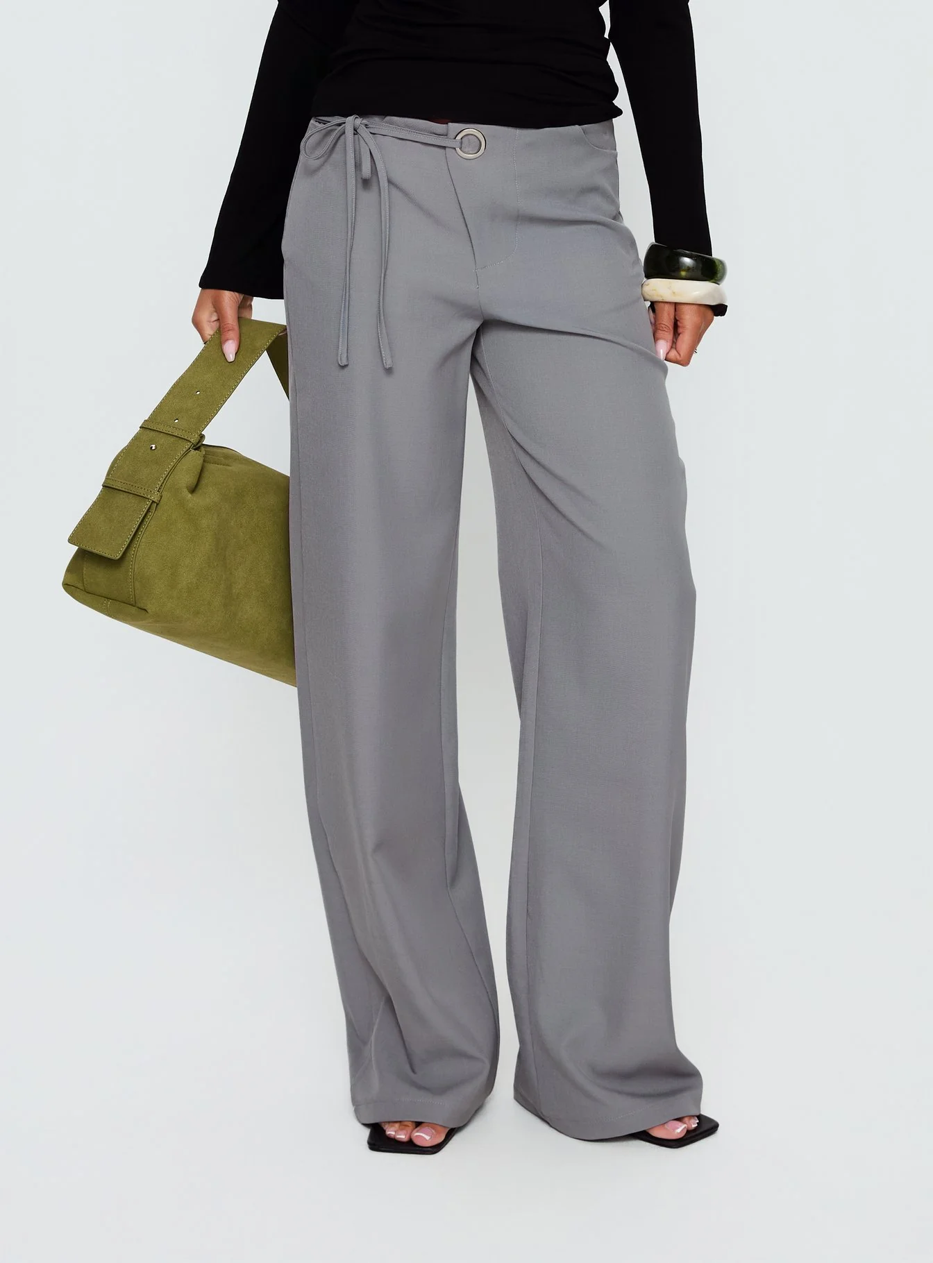 Ikana Tie Side Pants Grey