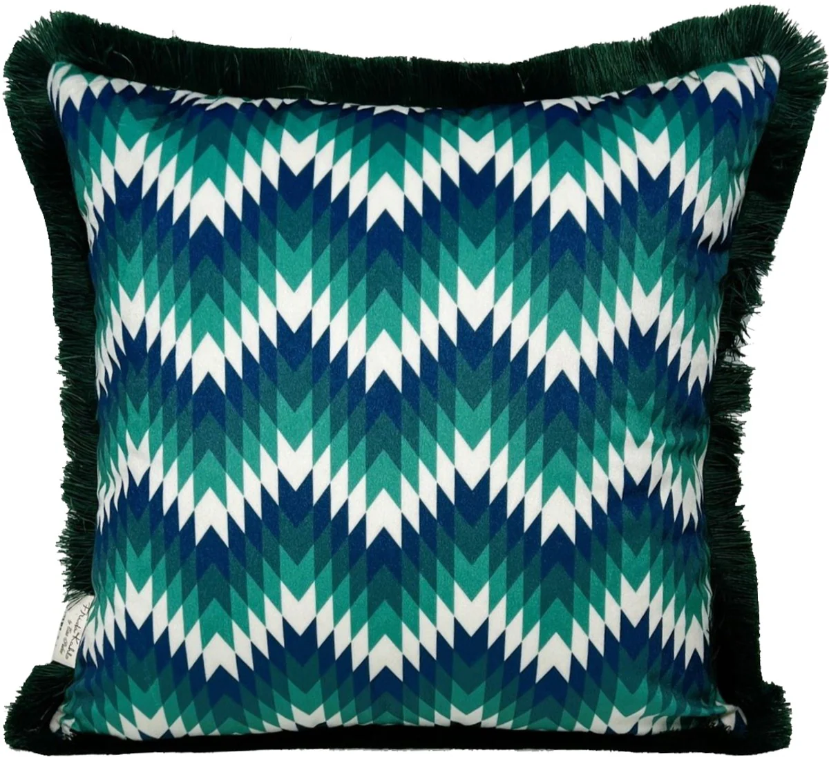 Frida Kahlo by Luxury decorative cushion with rhinestones green / colorful