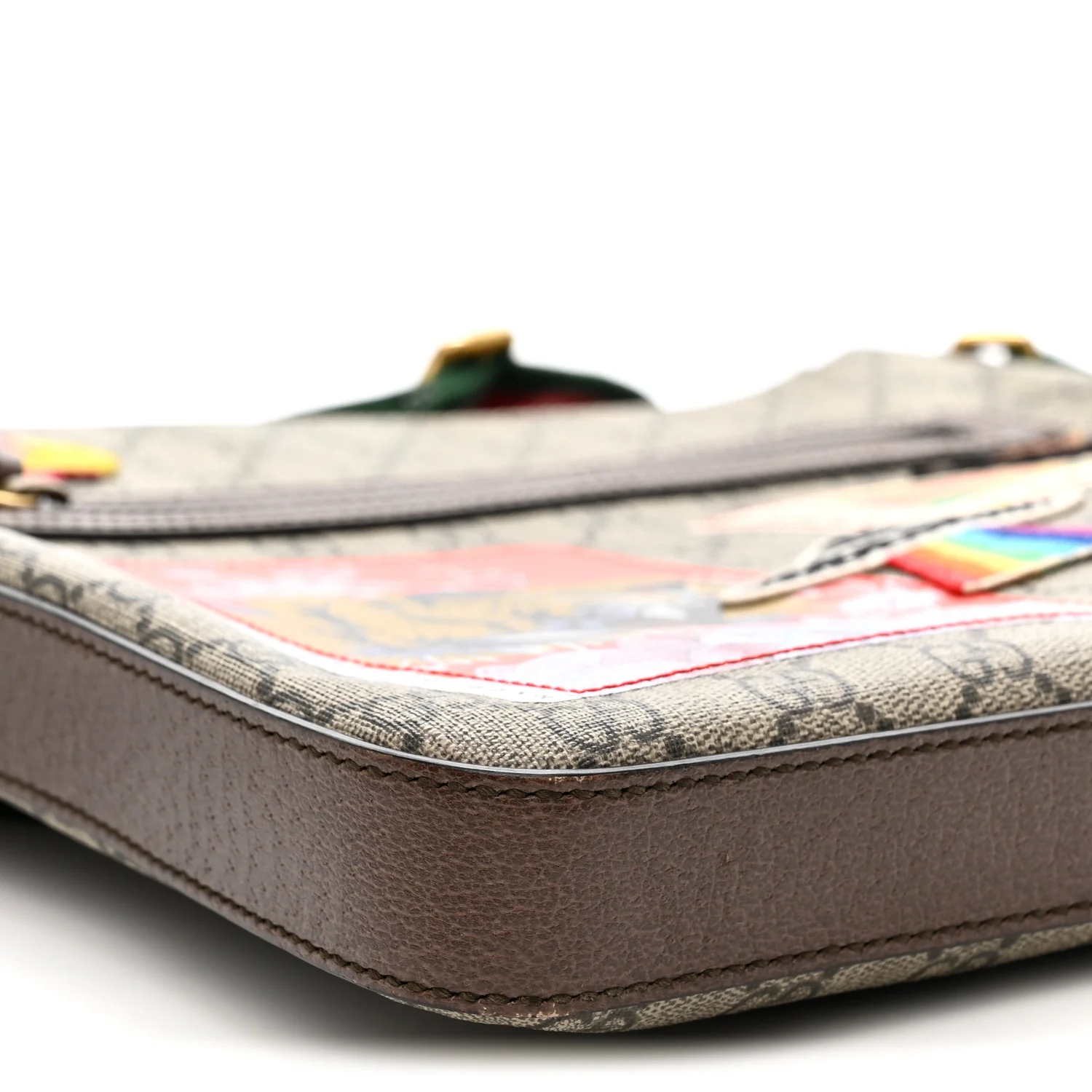 Soft GG Supreme Monogram Courrier Web Medium Flat Messenger Bag Beige New Acero Multicolor - Top Club