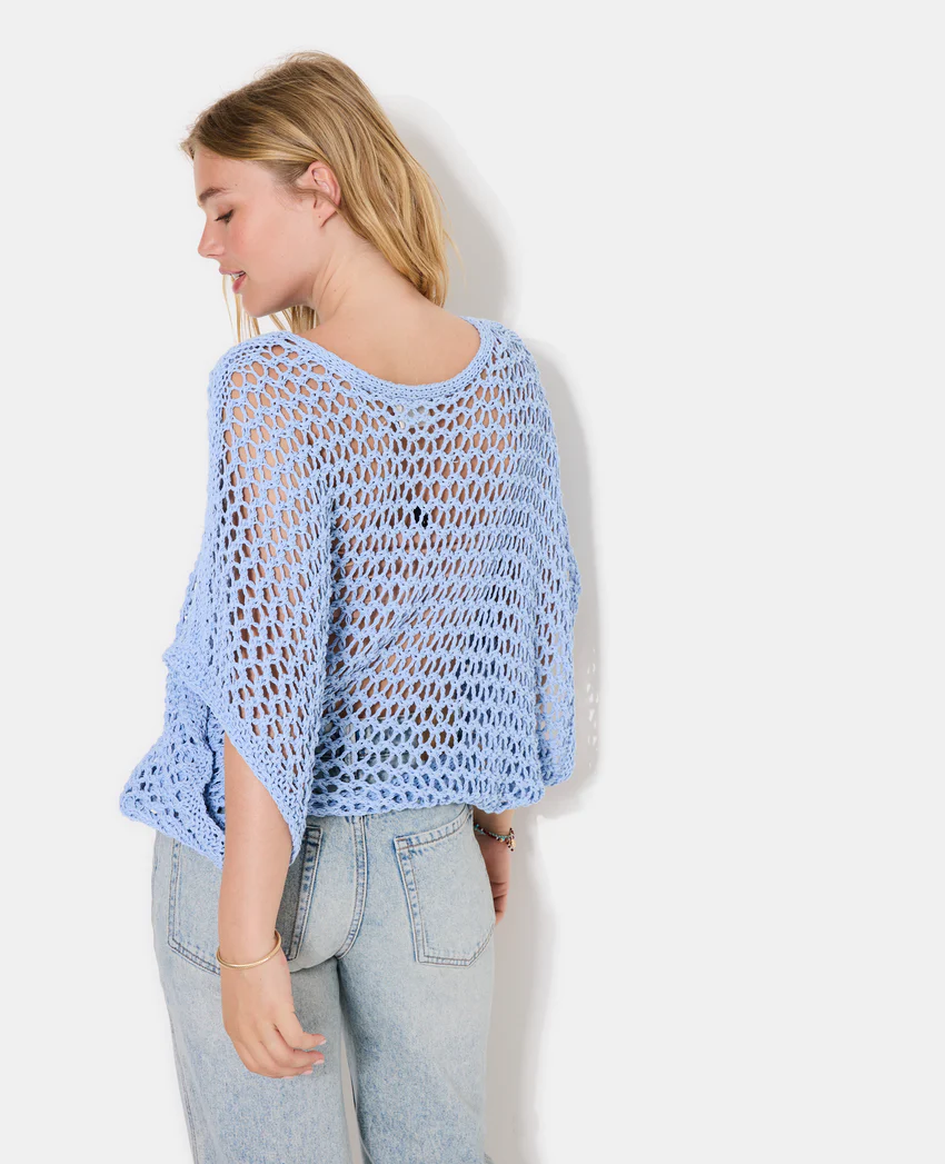 Pimkie Pull ample sans manches en maille ajourée