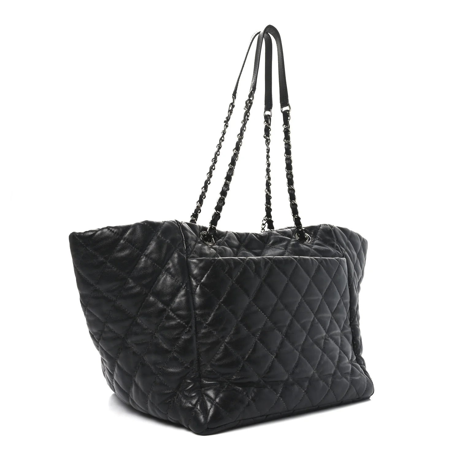 Lambskin Quilted Week End on Mars Tote Black - Top Club