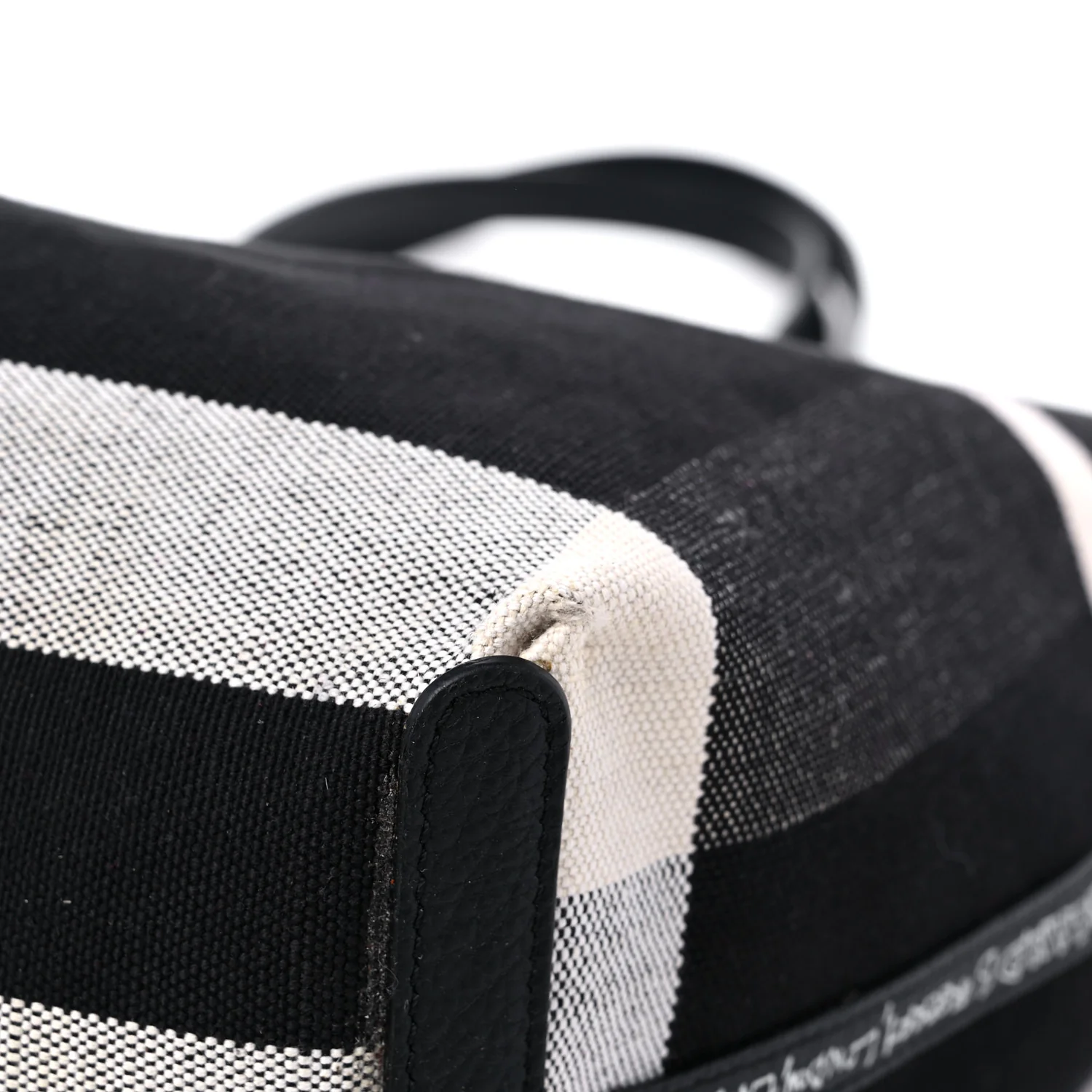 Coated Canvas Mega Check Medium Doodle Tote Black White - Top Club