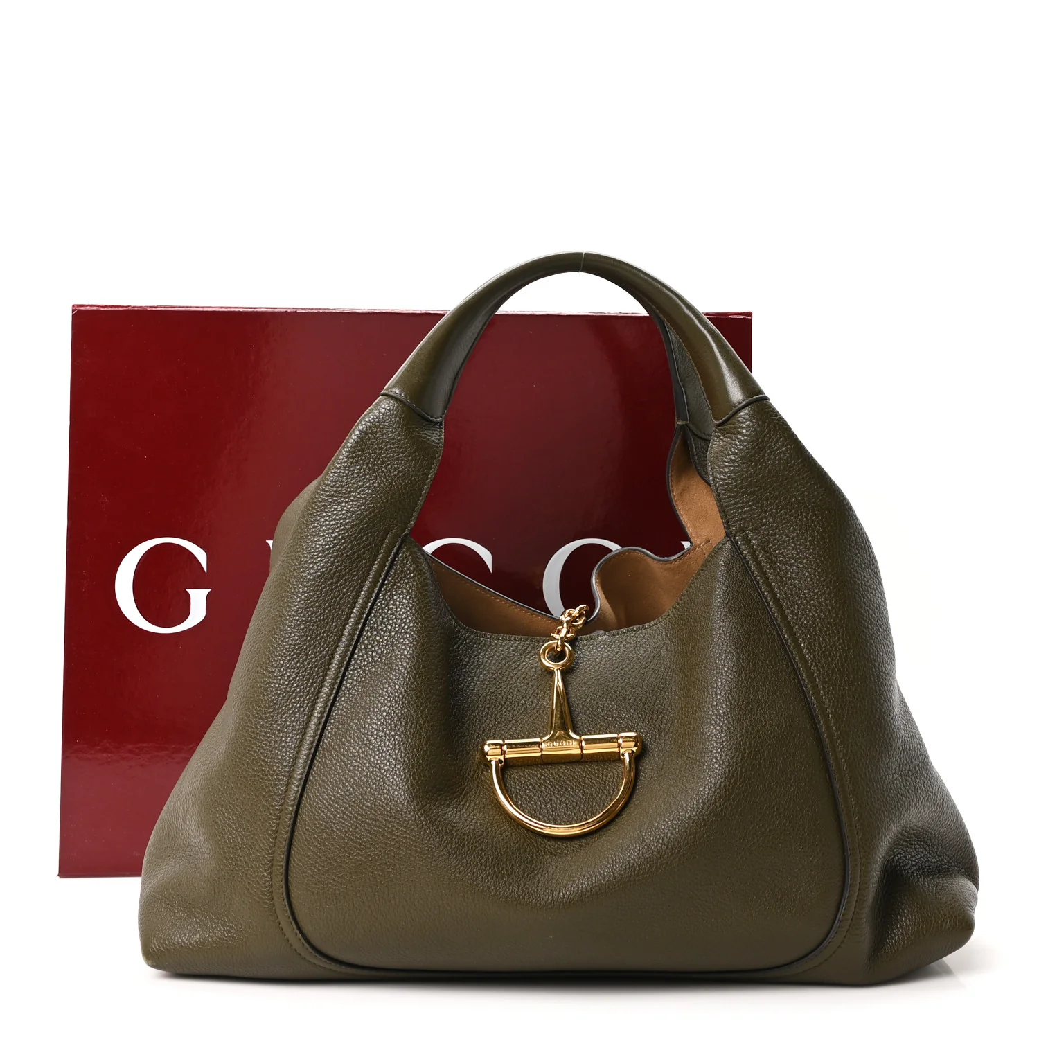 Grained Calfskin Softbit Maxi Shoulder Bag Forest Green - Top Club