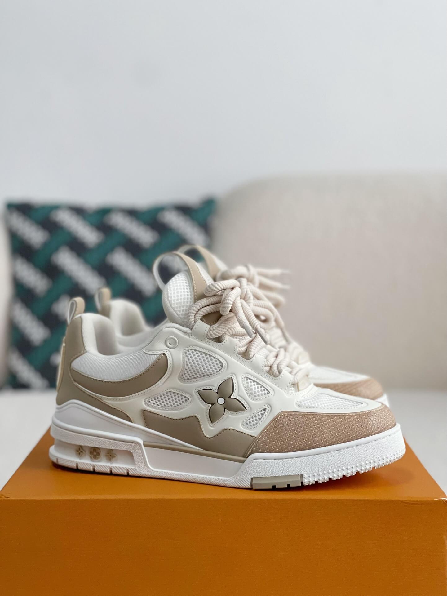 Louis Vuitton LV Skate Trainer Beige White Sneaker - Sneaker Replica Workshop