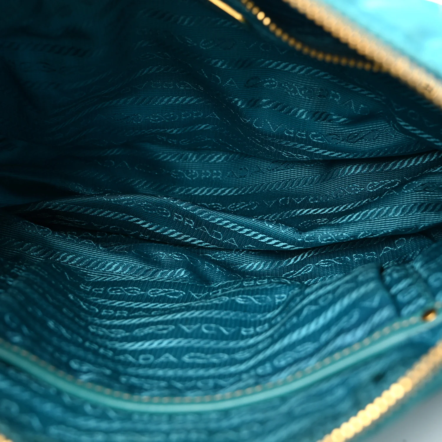 Tessuto Nylon Chevron Quilted Shoulder Bag Turchese - Top Club