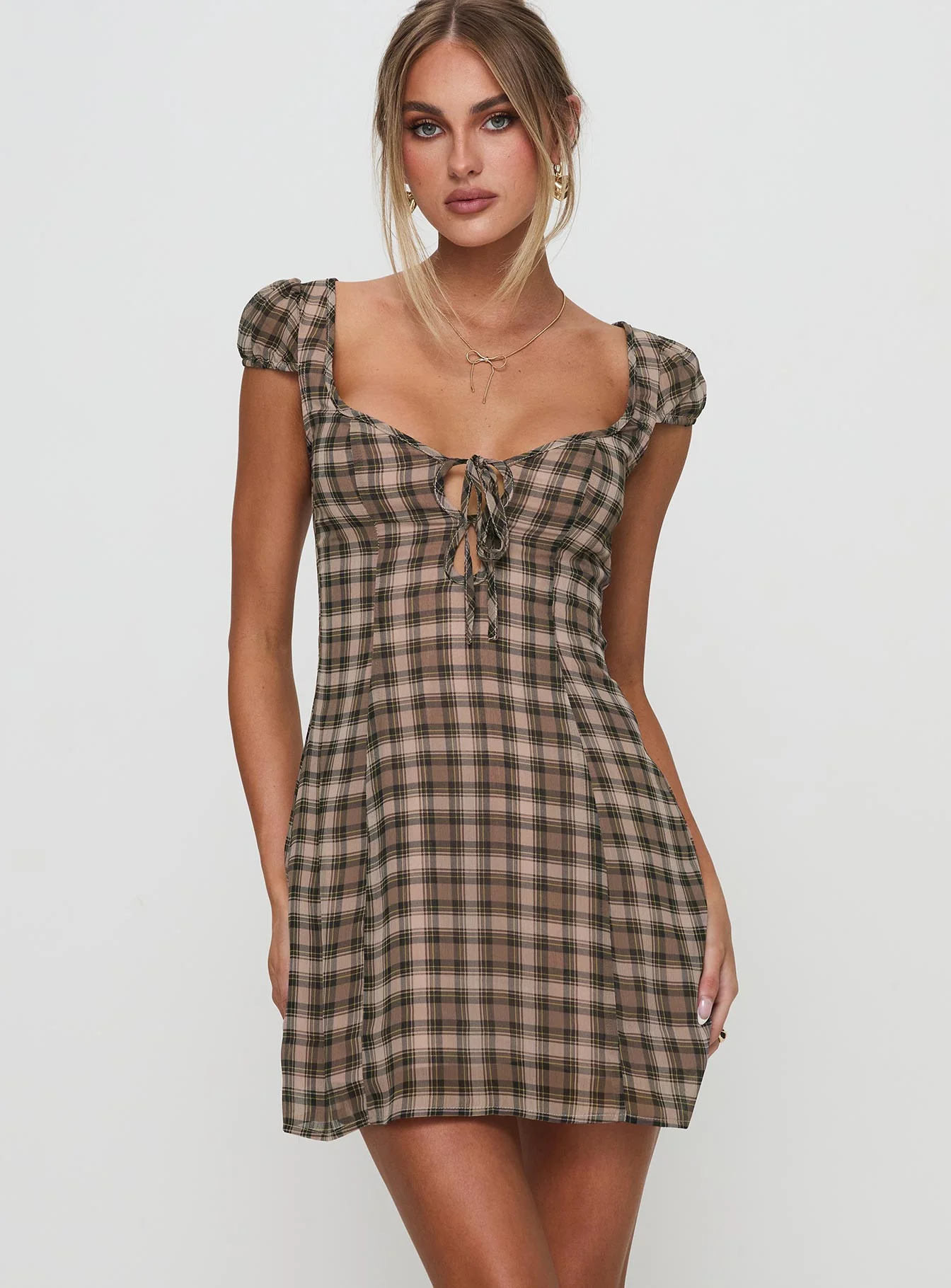 Alora Mini Dress Check Multi