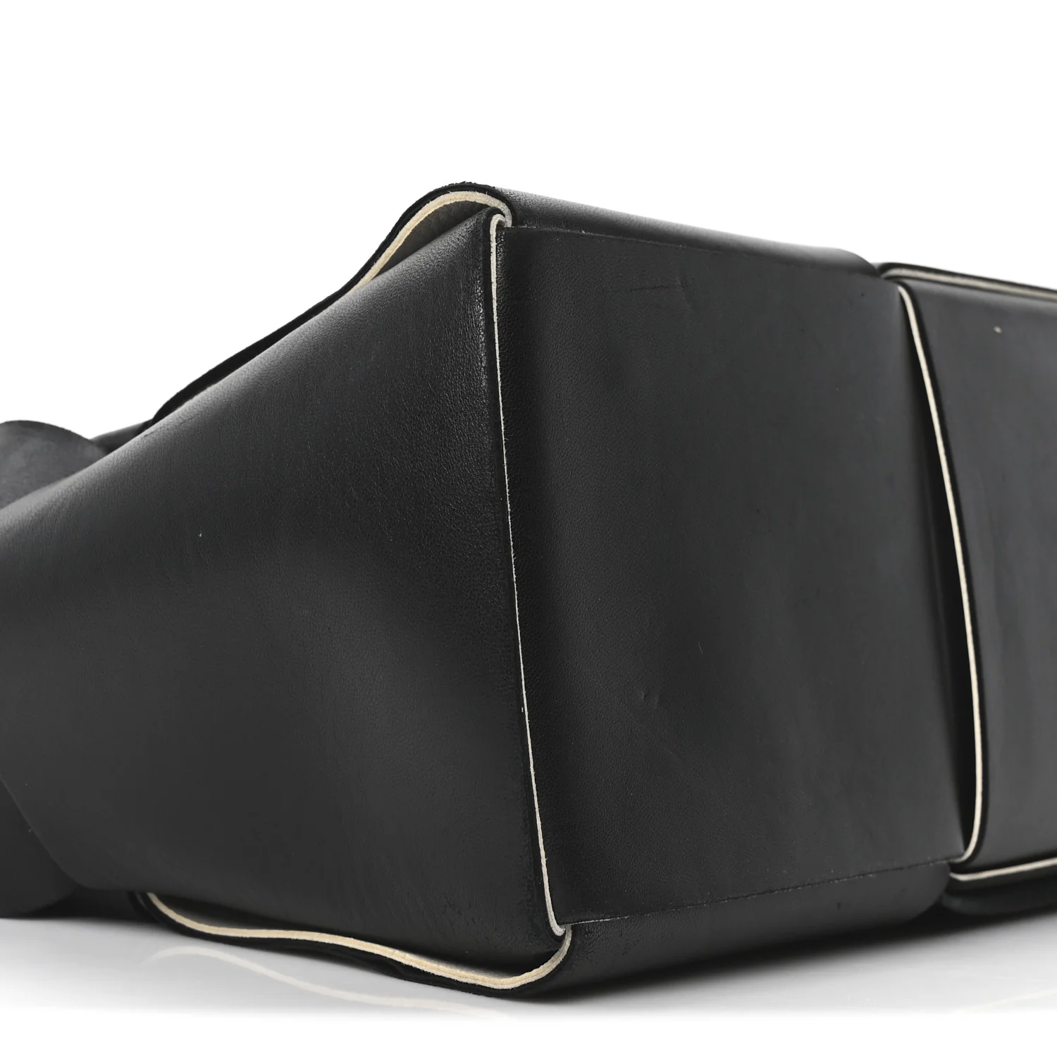 Nappa Maxi Intrecciato Medium Arco Tote Black White - Top Club