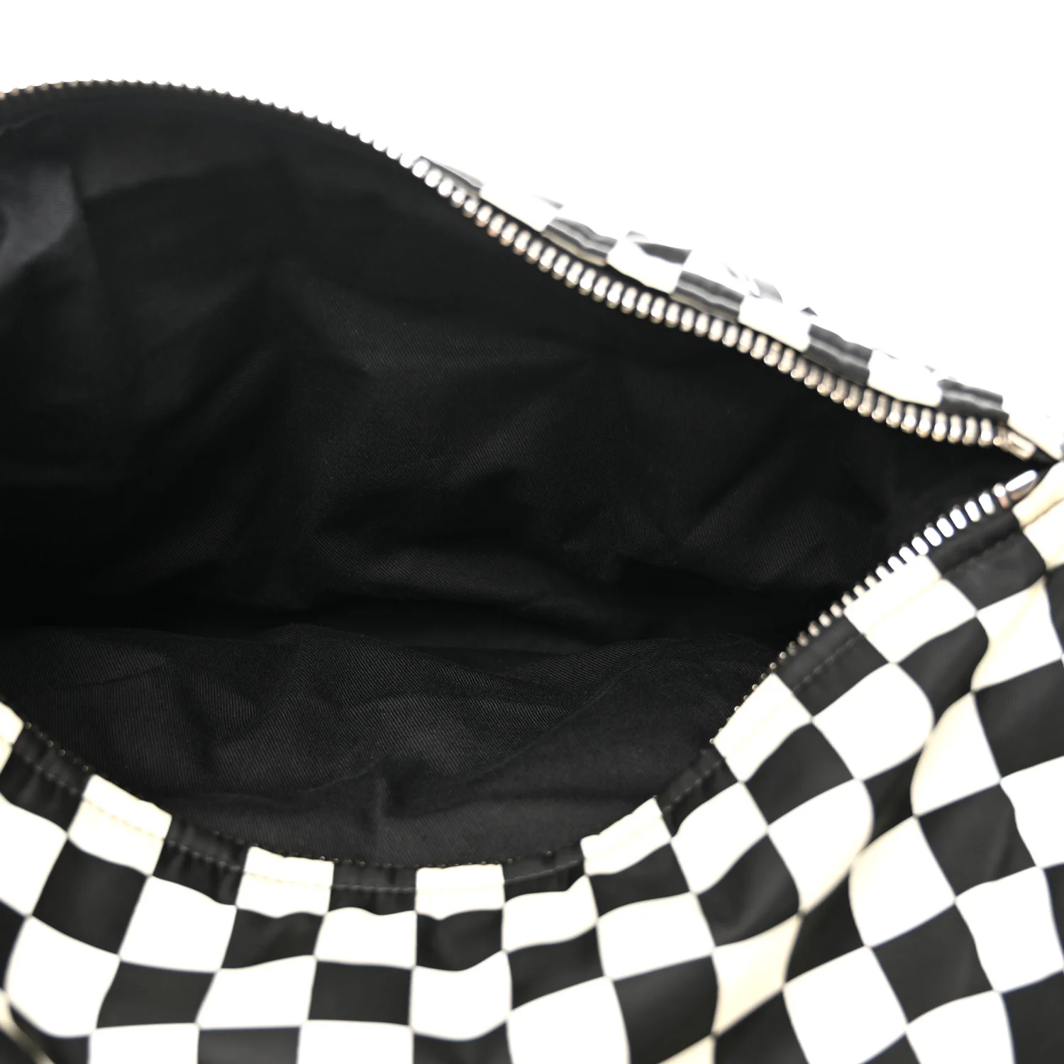 Nylon Checker Print Large Pandora Black White - Top Club