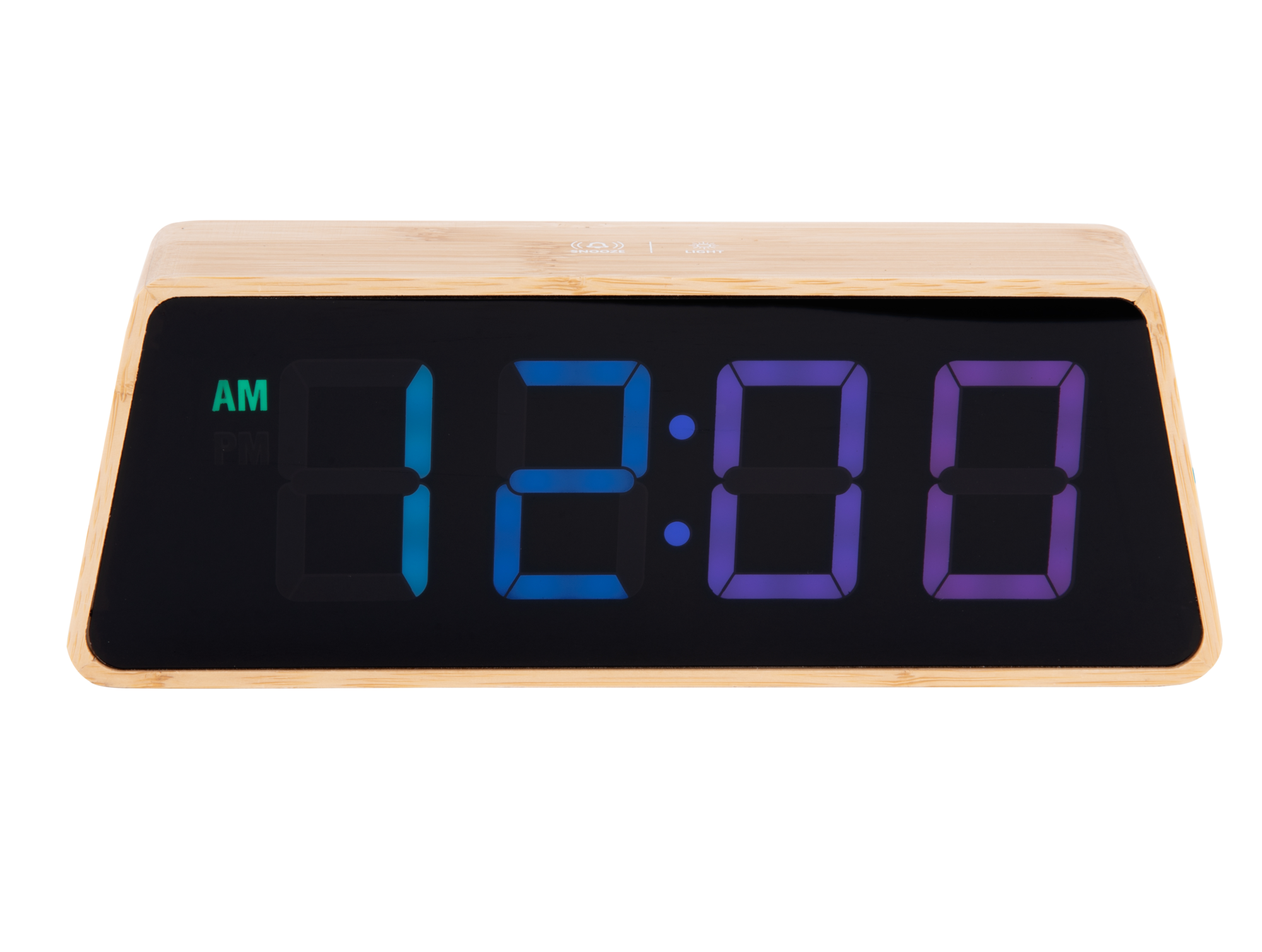 Alarm clock Changing Colour LED bamboo