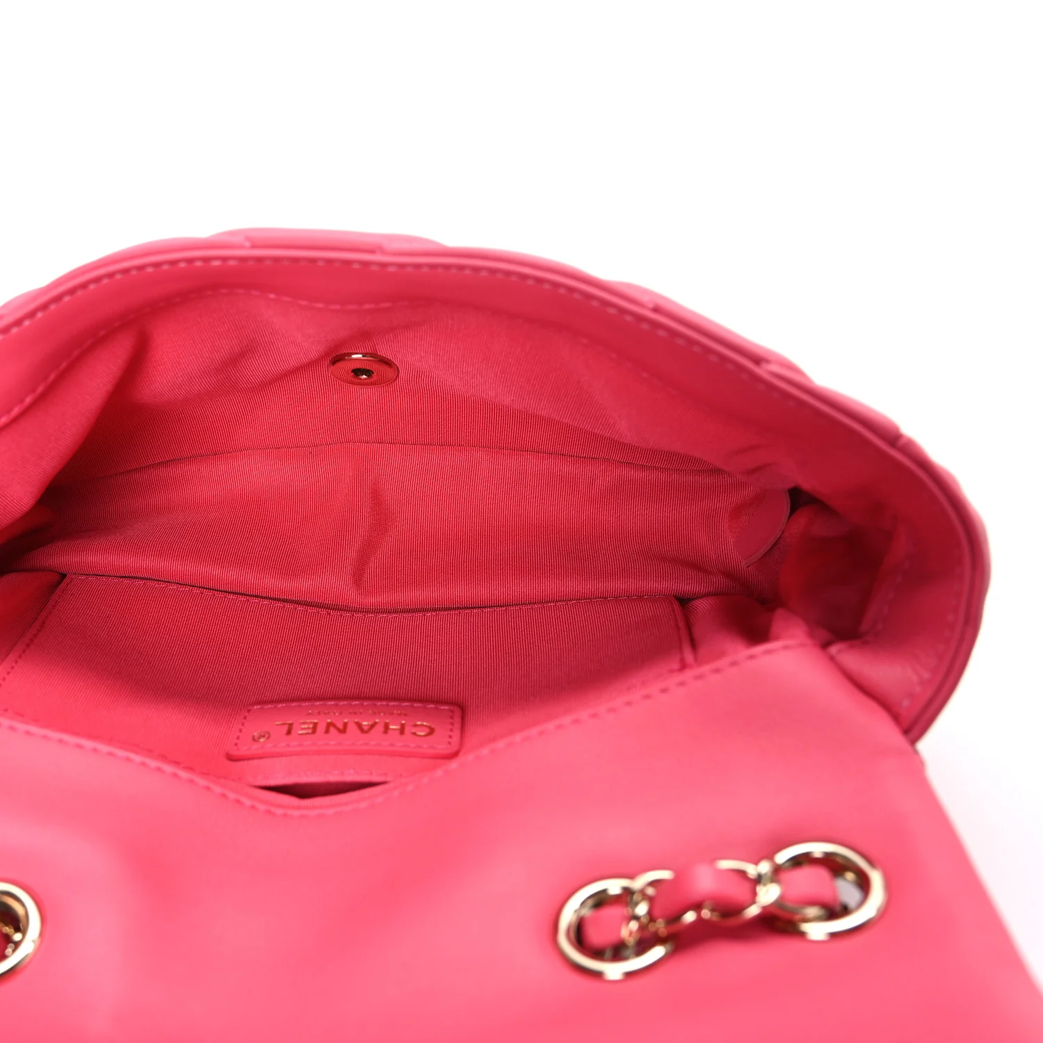 Calfskin Quilted Medium Bubbly Flap Pink - Top Club