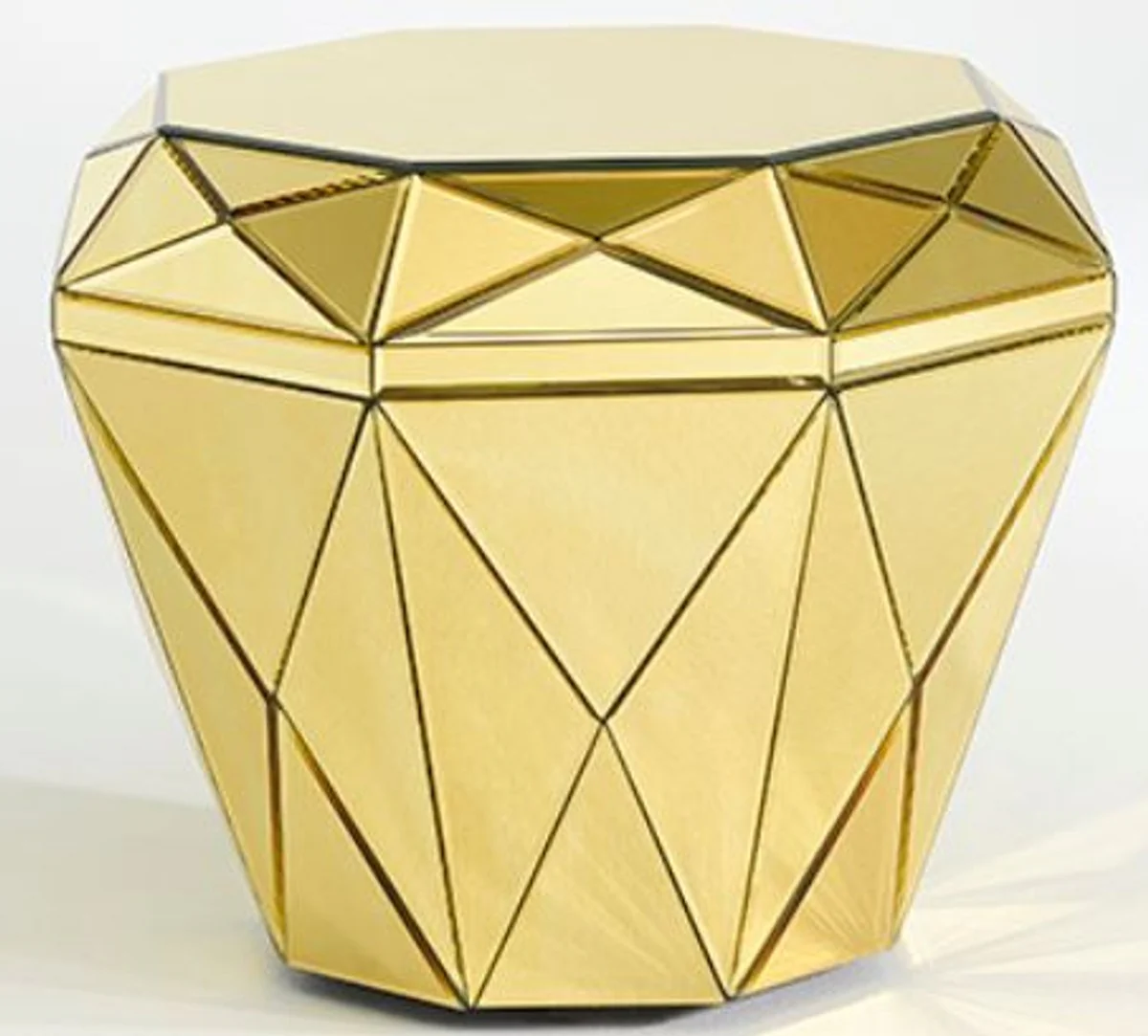 Luxury mirror glass side table / stool gold 55 x 55 x H. 45 cm - designer furniture