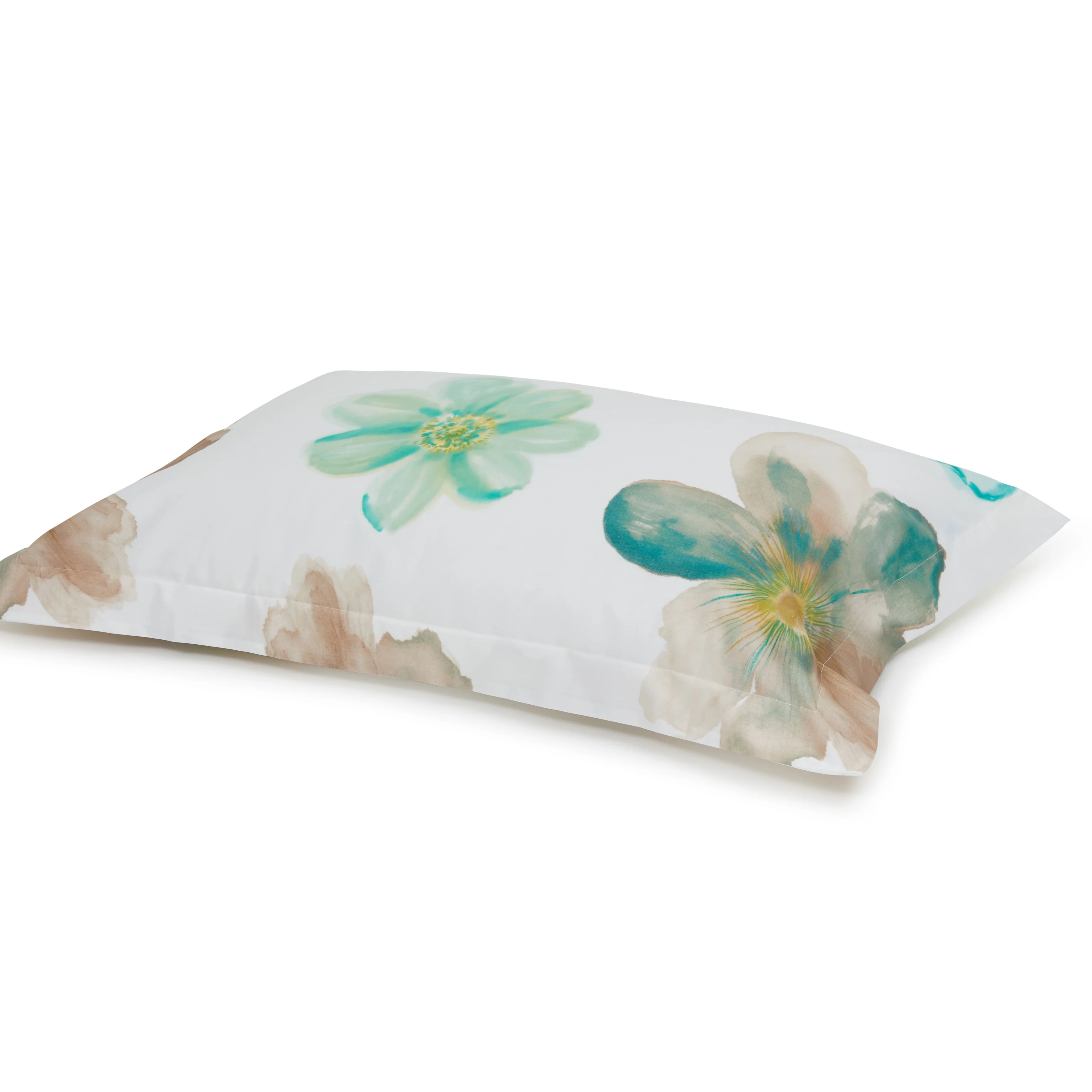 Completo Copripiumino In Percalle Grand-Fleur 255X255 Turchese Emporium