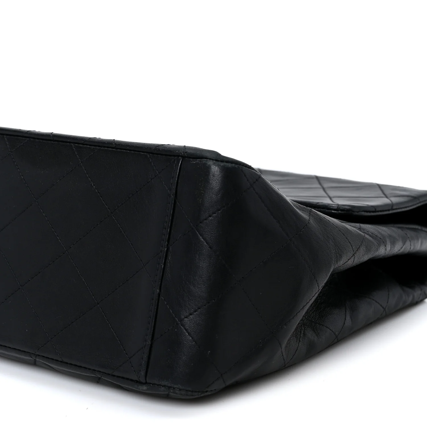Lambskin Quilted XL Jumbo Single Flap Black - Top Club