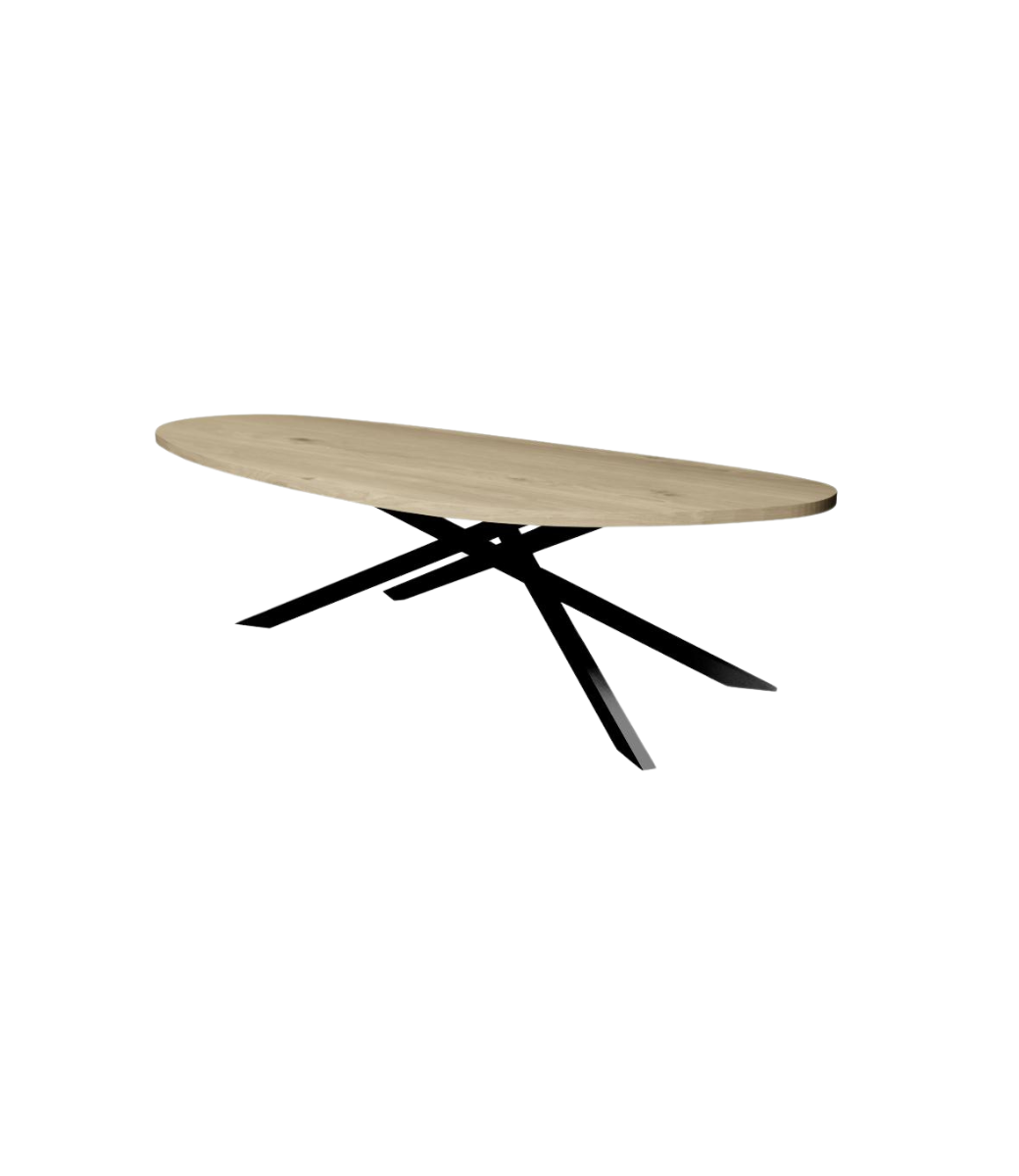 Firma Hout & Staal Eettafel Leaf | Mikado frame | Matte lak Eettafel Leaf | 220*100 cm | Softline | Matte lak