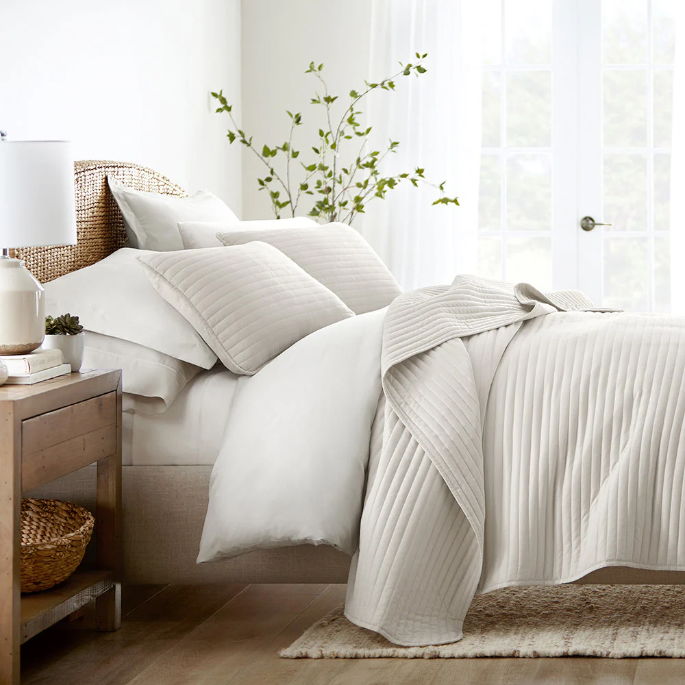 3-Piece Stripe Stitch Quilted Coverlet Set (Sale)