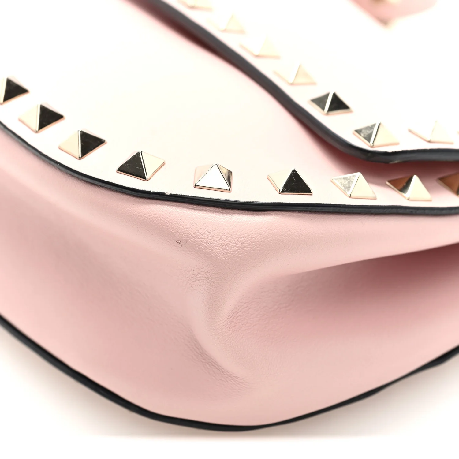 Vitello Rockstud Crossbody Saddle Bag Water Rose - Top Club