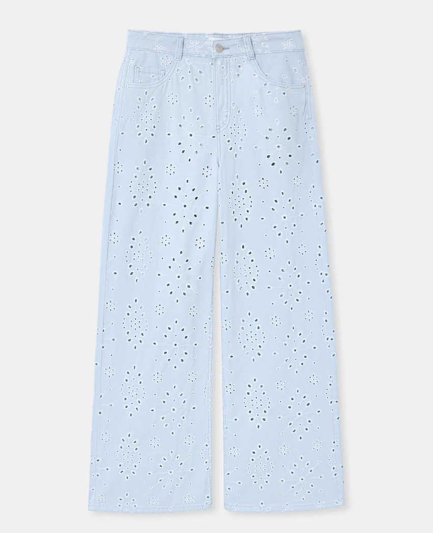 Pimkie Jean wide ajouré façon broderie anglaise