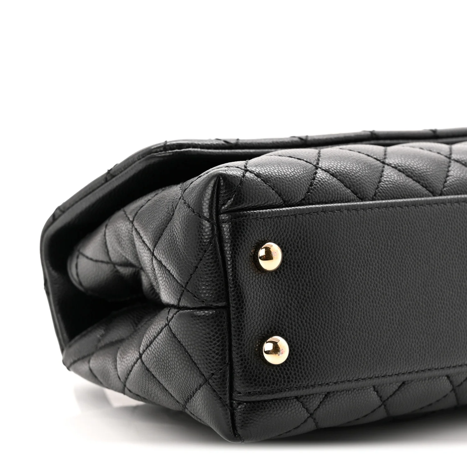 Caviar Quilted Mini Coco Handle Flap Black - Top Club