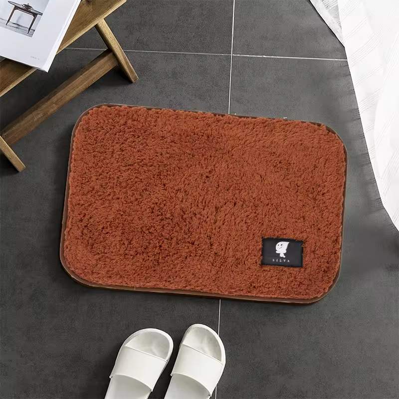 1.7cm Pile Height Polyester Water Absorbent Washable Shaggy Carpet Non-slip Door Mat Rugs Bathroom Mat