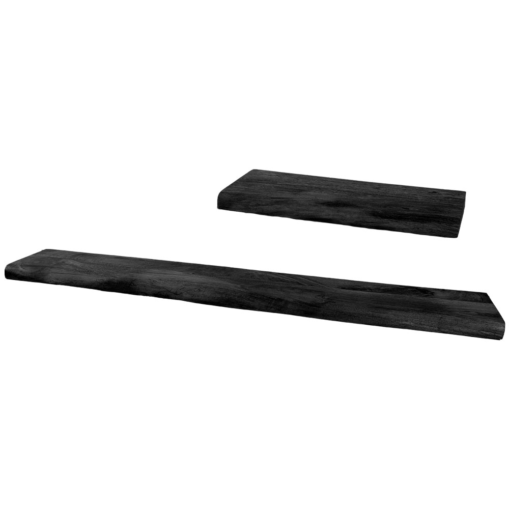 Wandplank Pure Zwart Mangohout – Set van 2 Groot
