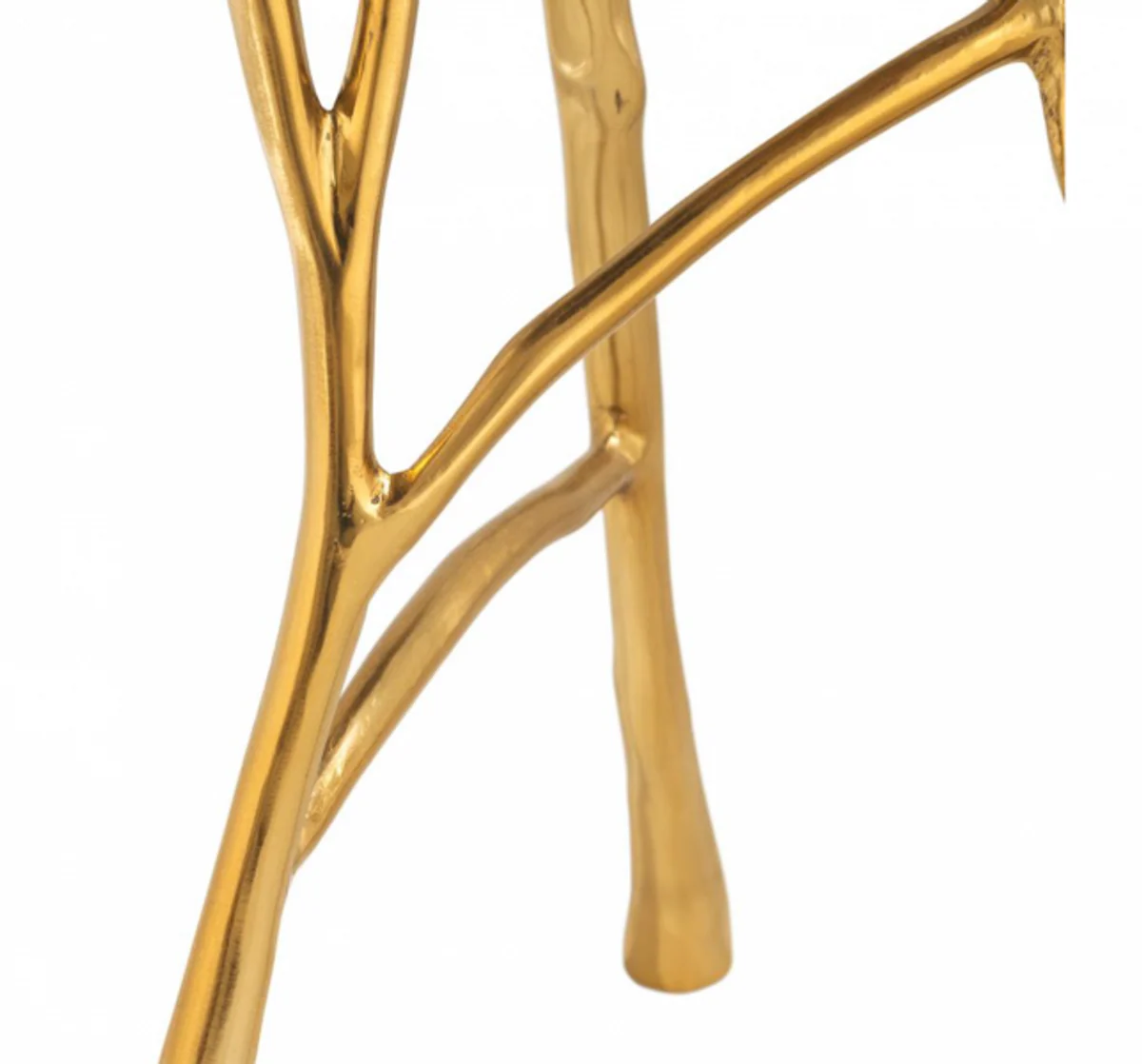Luxury Art Deco designer side table gold with white marble 50 x H 58 cm - luxury hotel table