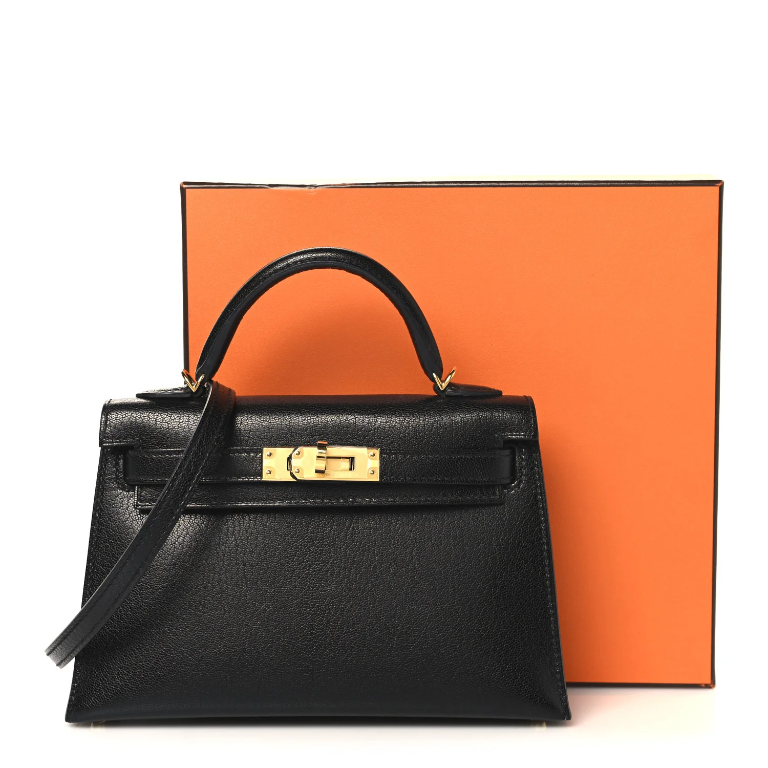 Chevre Chamkila Mini Kelly Sellier 20 Black - Top Club