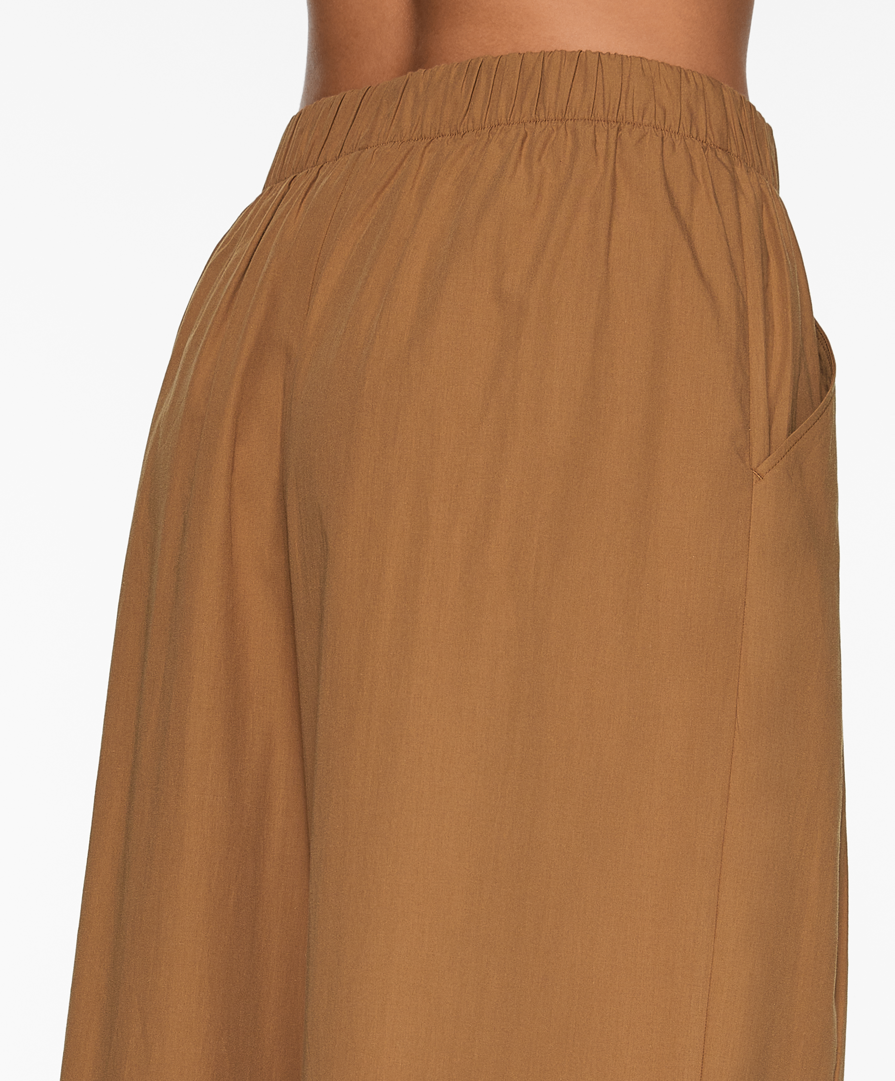 OYSHO 100% cotton poplin wide-leg trousers