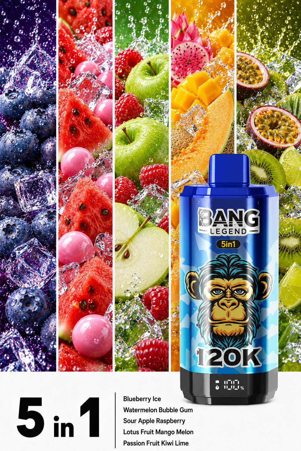Ledov&aacute; borůvka, melounov&aacute; žv&yacute;kačka, kysel&eacute; jablko a malina, aloe s mangem a melounem, maracuja s kiwi a limetkou