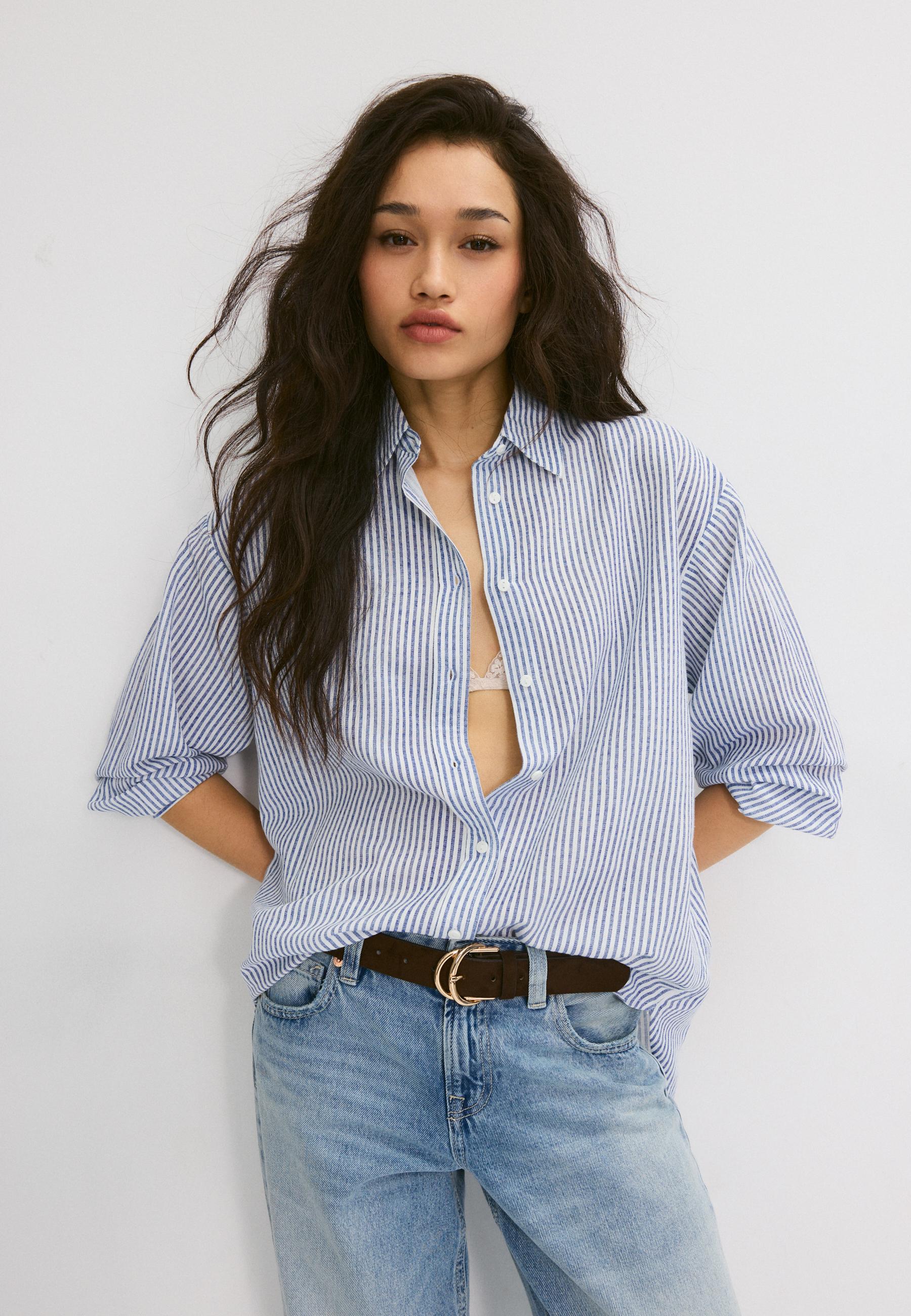 LINEN-EFFECT SHIRT