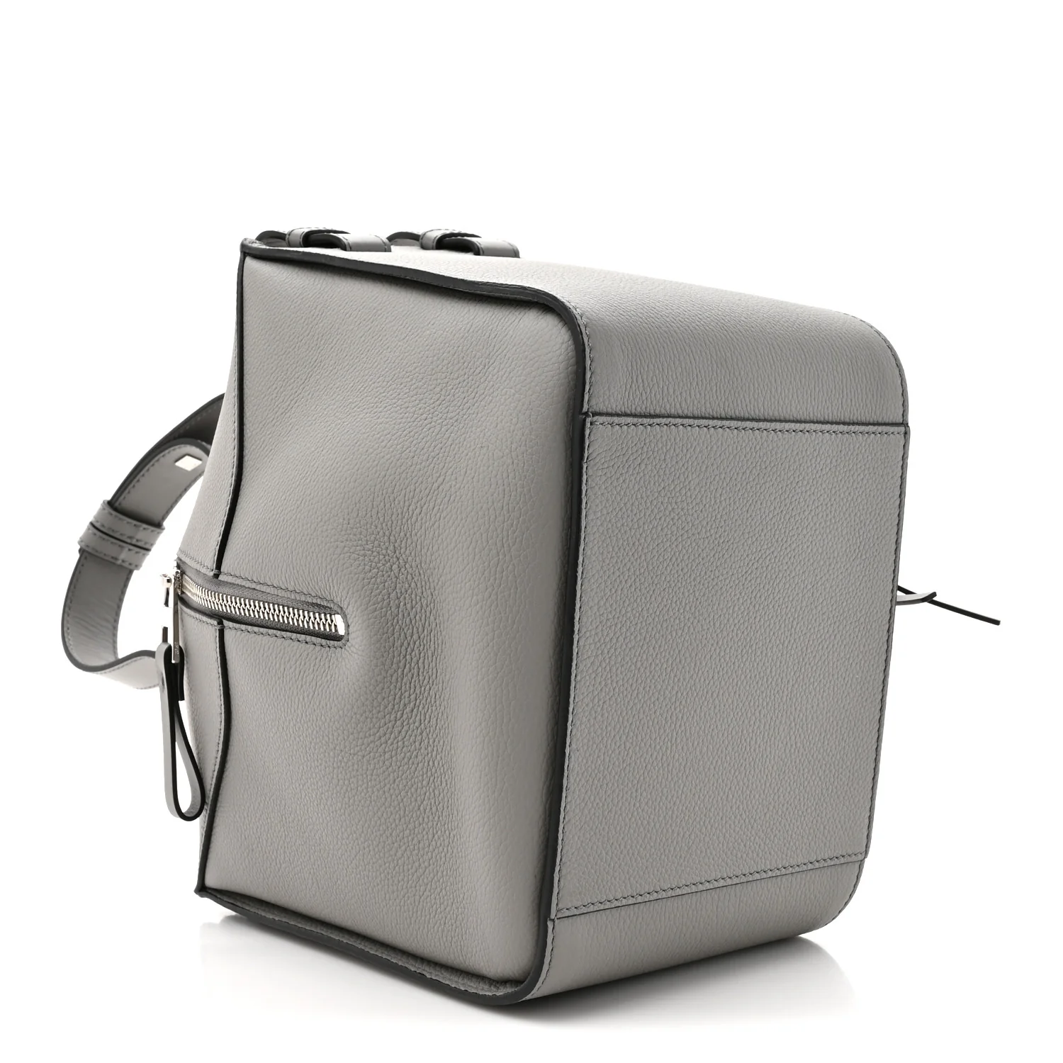 Grained Calfskin Mini Hammock Shoulder Bag Pearl Grey - Top Club