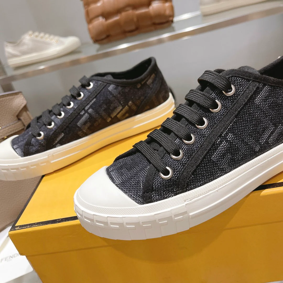 Fendi Unisex Black Monogram Sneakers For Timeless Luxury Casual Style - Sneaker Replica Workshop