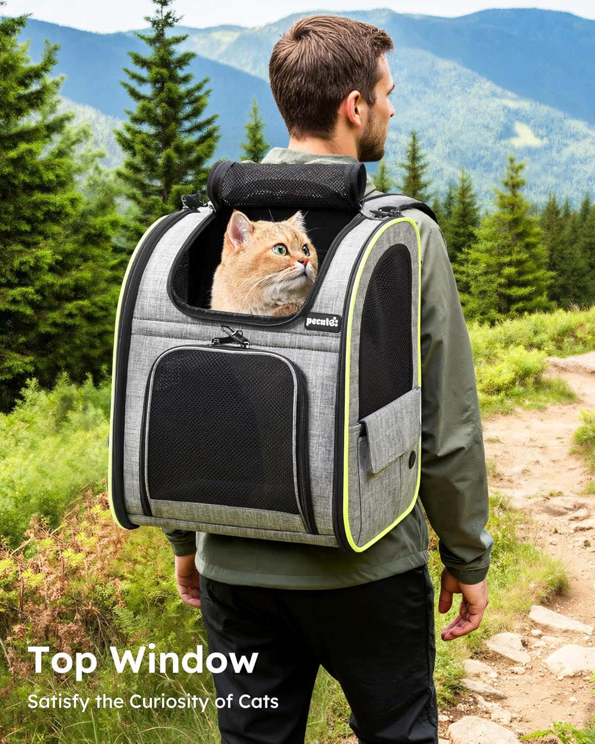 Pecute Cat Backpack Carrier Expandable - Grey