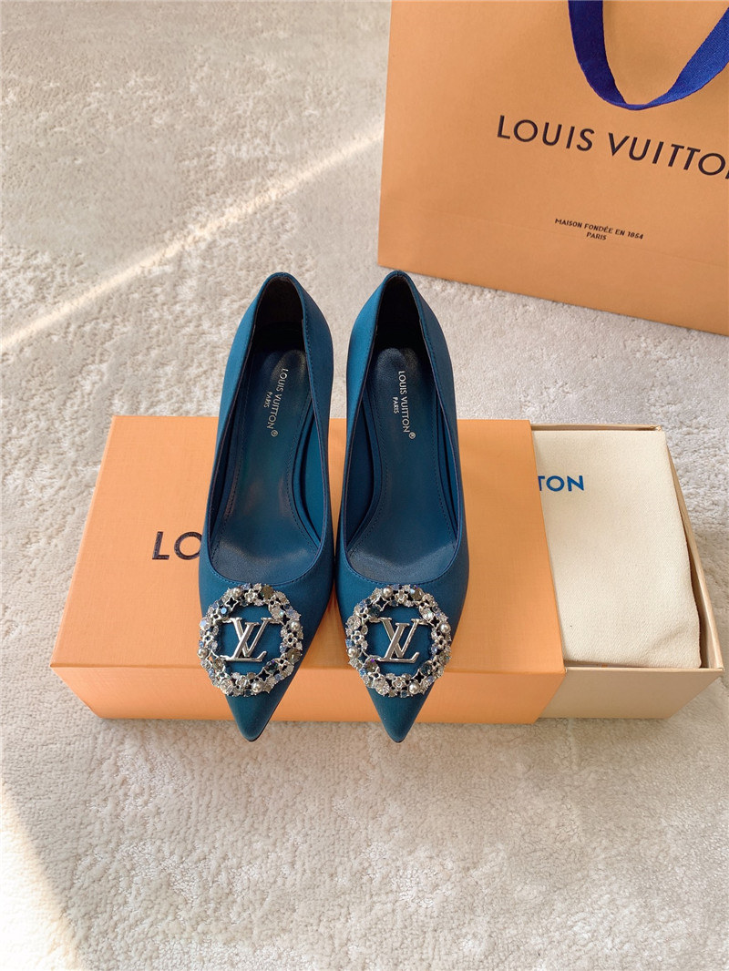 louis vuitton LV silk diamond buckle high heels - Sneaker Replica Workshop