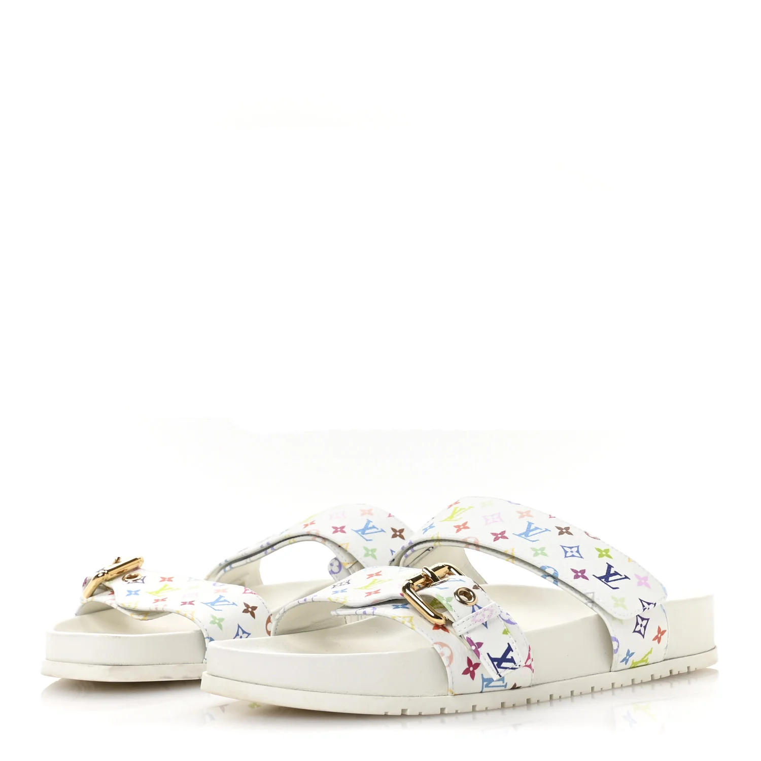 LV X TM Monogram Multicolor Bom Dia Comfort Mule Sandals 38.5 White - Top Club