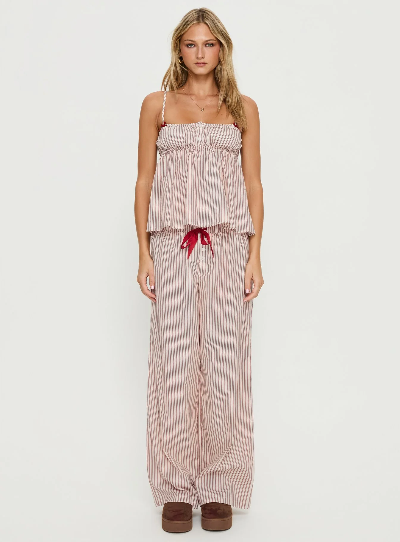 Chill Club Sleep Relaxed Pants Red / White Stripe