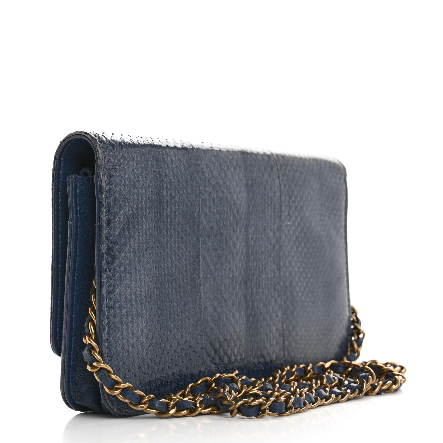 Snakeskin Wallet On Chain WOC Blue - Top Club
