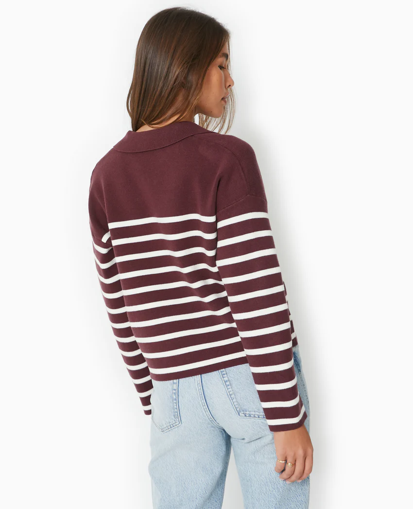 Pimkie Pull avec col en maille rayée