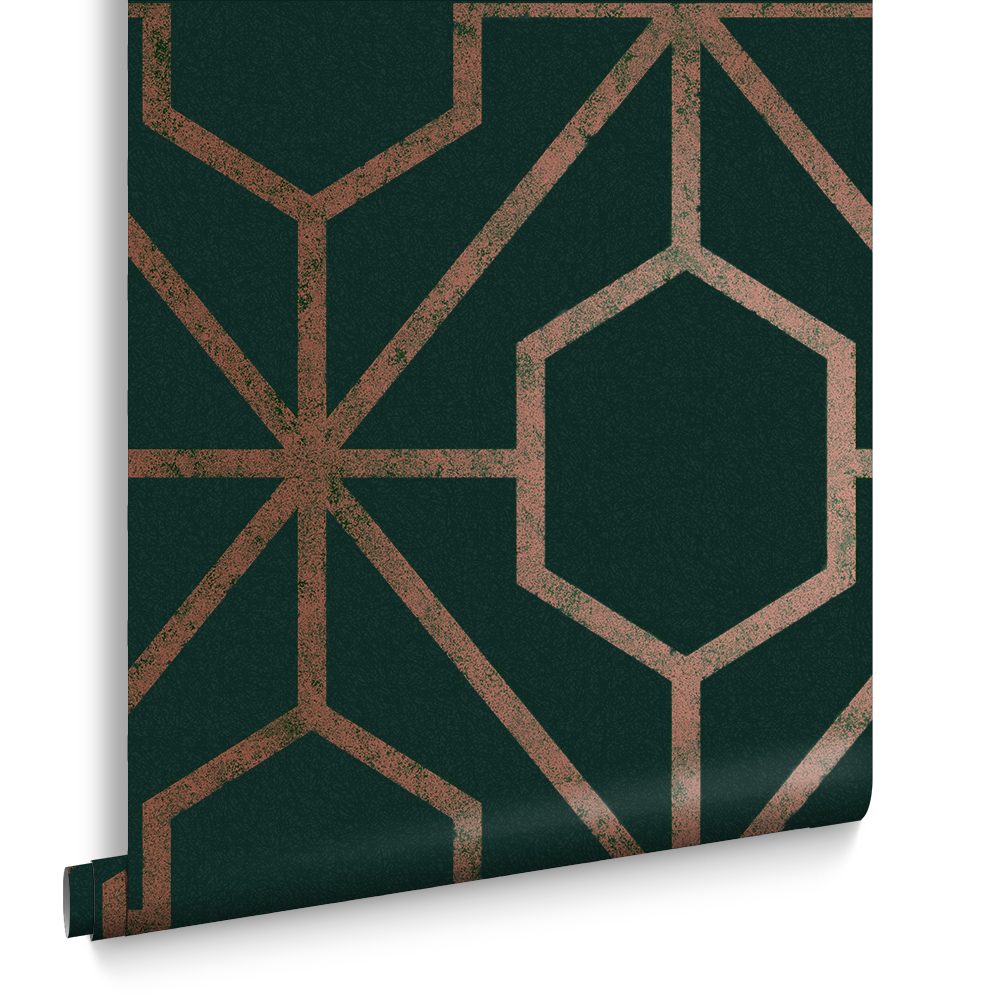 Graham & Brown  vliesbehang  Rinku Green & Copper Graham & Brown  vliesbehang  Rinku Green & Copper