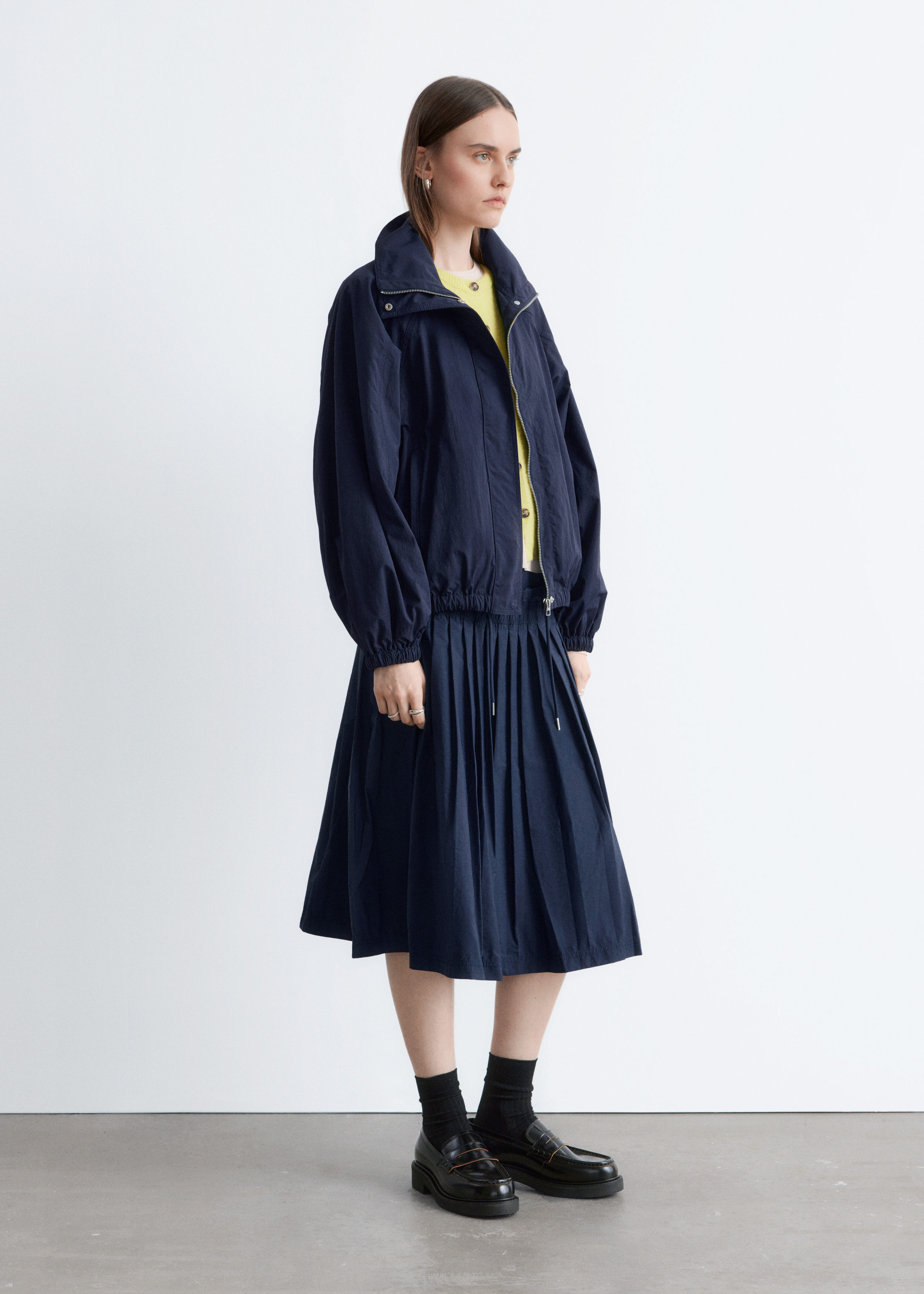 & Other Stories STAND-COLLAR DRAWSTRING JACKET